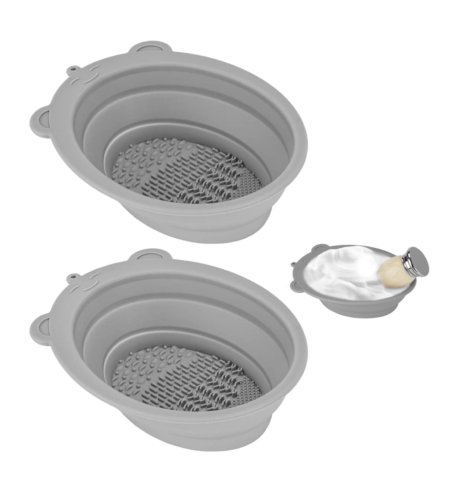 ADORILA 2 Pack Collapsible Shaving Bowl with Carabiner - Silicone Shaving Soap Mug for Travel - Men's Wide Mouth Wet Razor Shave Cream Bowl - Buy Online on GoSupps.com