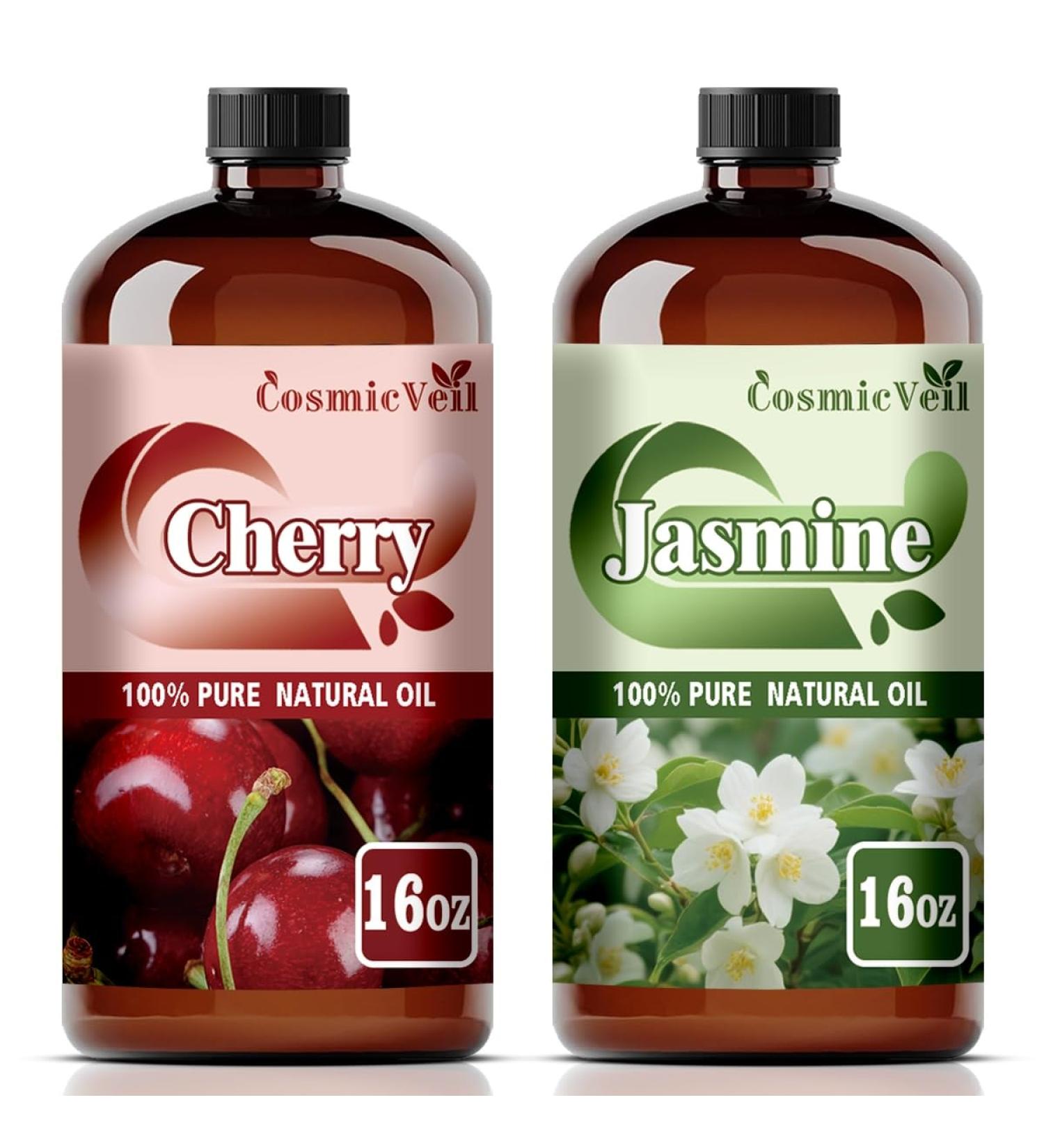 Cherry Essential Oil and Jasmine Essential Oil 16 Fl Oz (480Ml) Fragrance Oil for Aroma Diffuser Humidifier Home Fragrance Spa Cleaning Body Care Massage Yoga DIY Candle - Buy Online on GoSupps.com