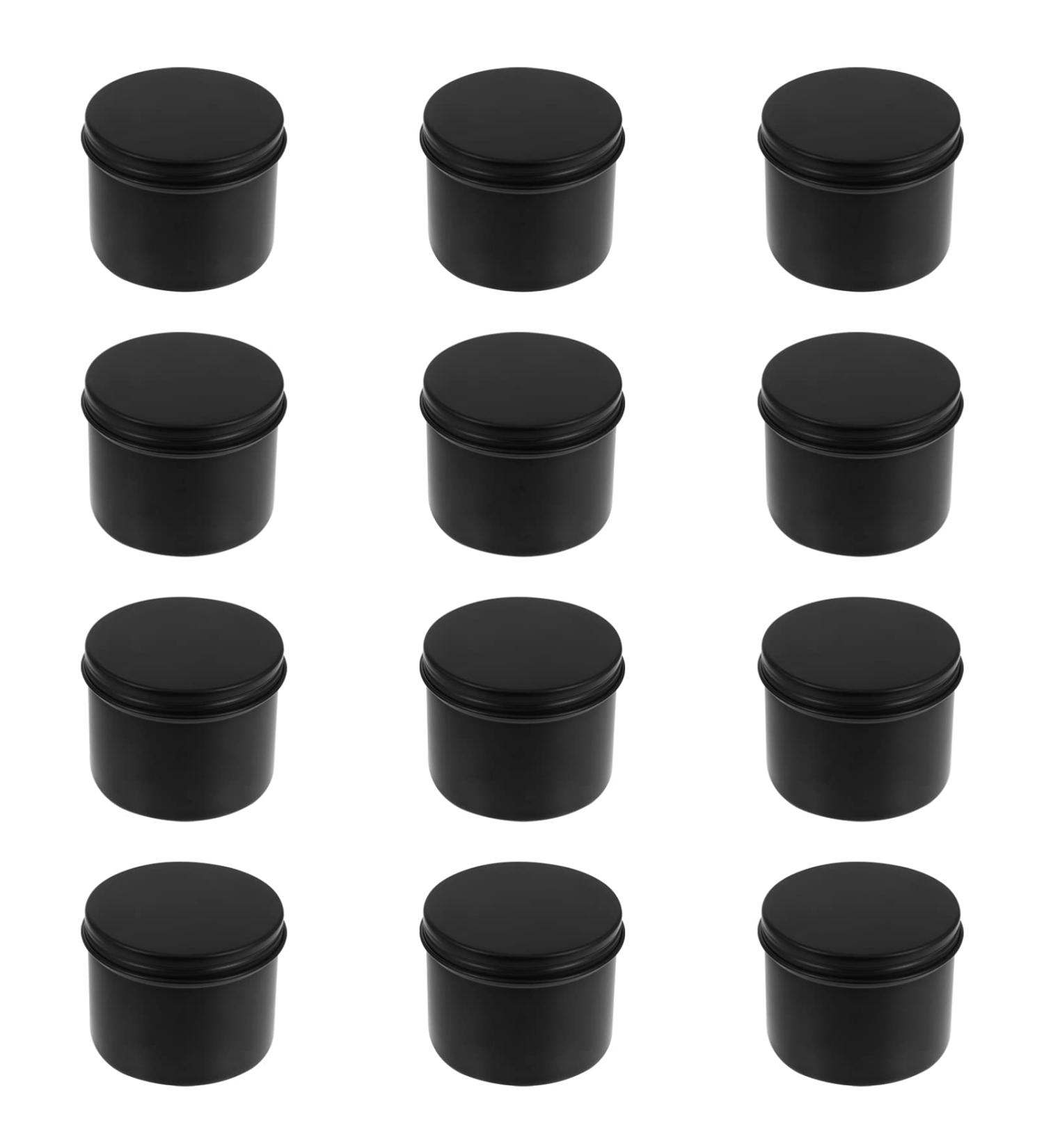 Beaupretty 12 Pack Metal Doses Aluminum Zinn Jars - 100ml Refillable Containers for Lip Balm Spices Sweets & More (Golden & Black) - International Shipping - Buy Online on GoSupps.com
