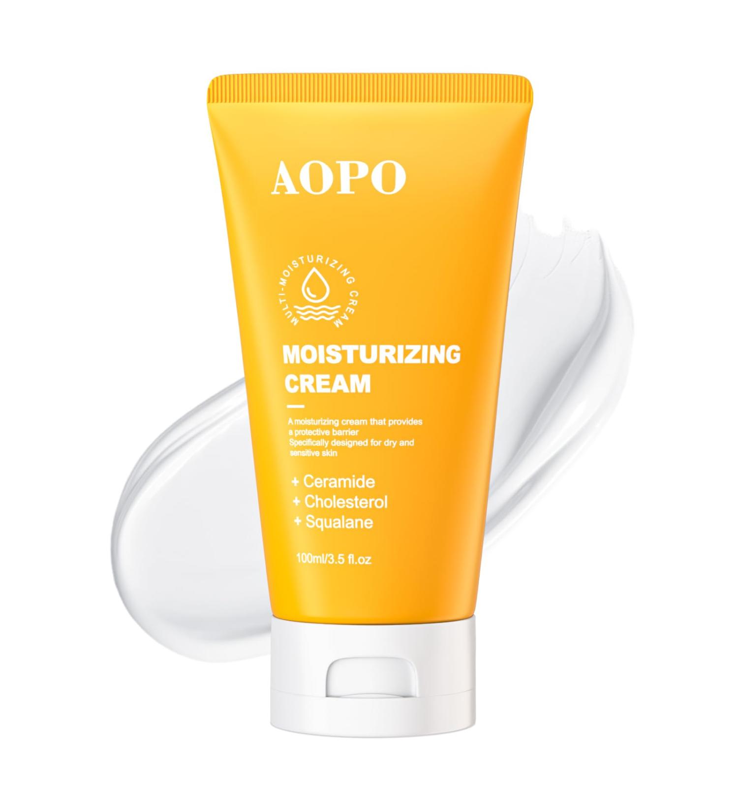 AOPO Face Moisturizer with Ceramide Cholesterol and Squalane - Daily Face & Body Moisturizer for All Skin Types Non-Greasy & Fast-Absorbing 3.50 fl.oz. - Buy Online on GoSupps.com