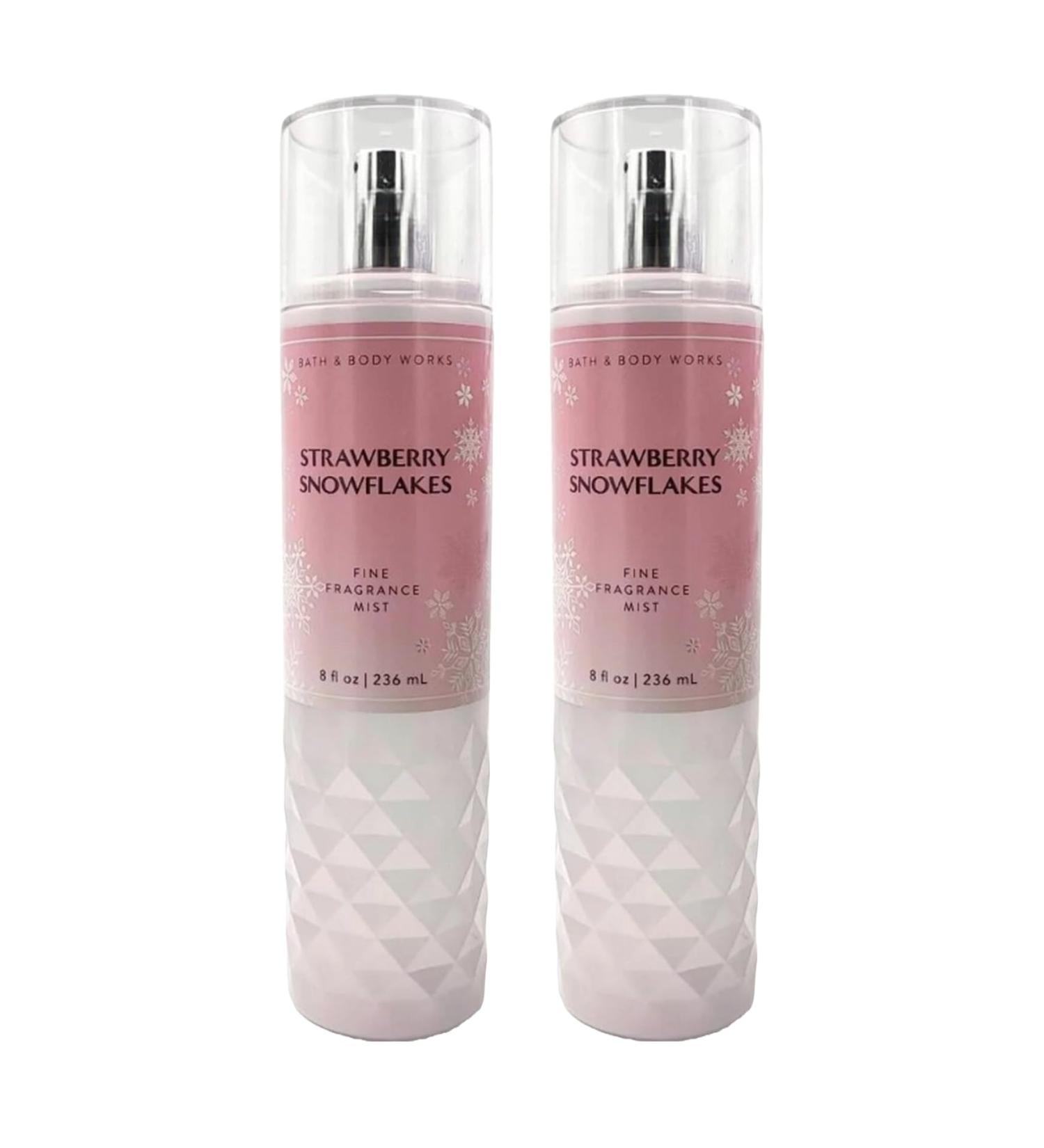 Bath & Body Works Strawberry Snowflakes Fine Fragrance Body Mist Gift Set 8 oz Pack Lot of 2 (Strawberry Snowflakes) 8 Fl Oz (Pack of 2) 16 Fl Oz - Buy Online on GoSupps.com