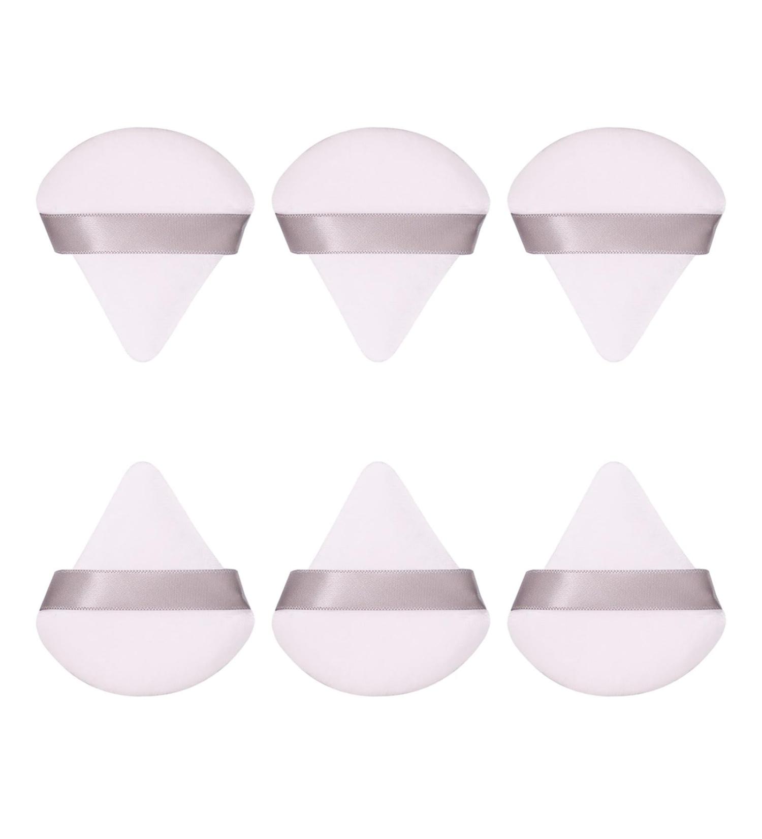AICHHLIMFE 6 Pieces Powder Puff Face Triangle Makeup Puff for Both Dry & Wet Makeup Soft Velour Makeup Puff Reusable Powder Pad Pressed Applicator Sponges Beauty Makeup Tools White M White - Buy Online on GoSupps.com