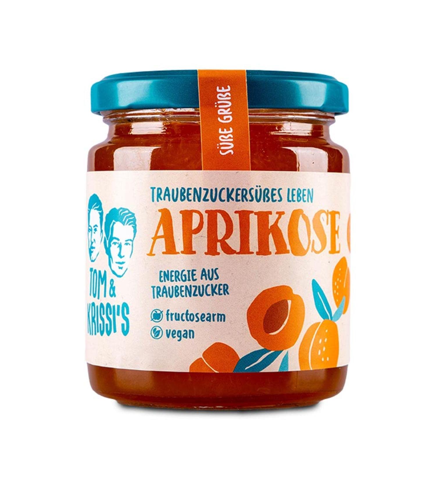 Tom & Krissi's Vegan Low-Fructose Apricot Fruit Spread - 250g | International Shipping Available - Buy Online on GoSupps.com