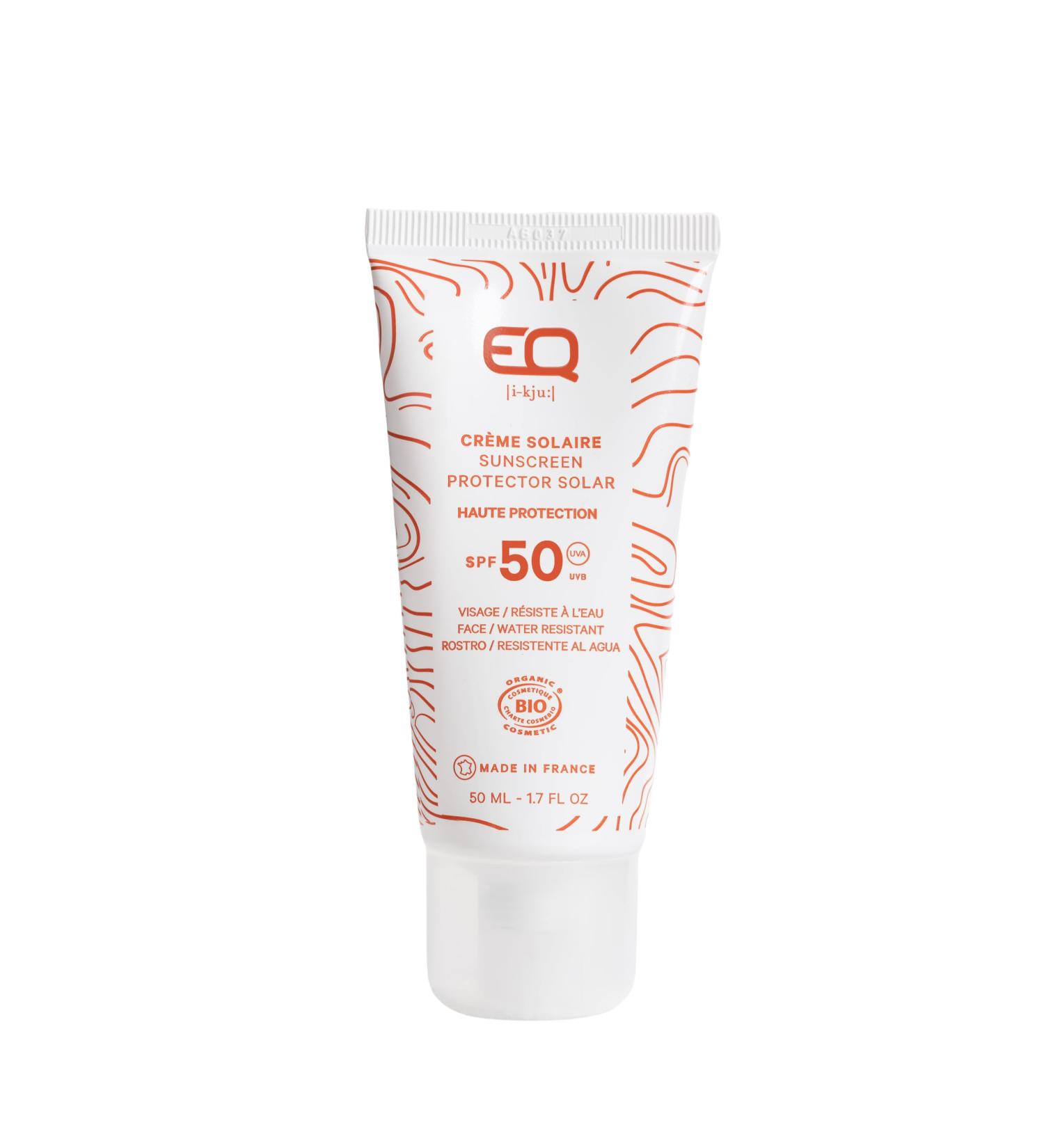 EQ Evoa | Organic Sunscreen SPF50 - Face & Body - for the whole family - Water resistant - Mineral Filters - Respects the Ocean & Preserves the Coral - Made in France - 50ml. - Buy Online on GoSupps.com