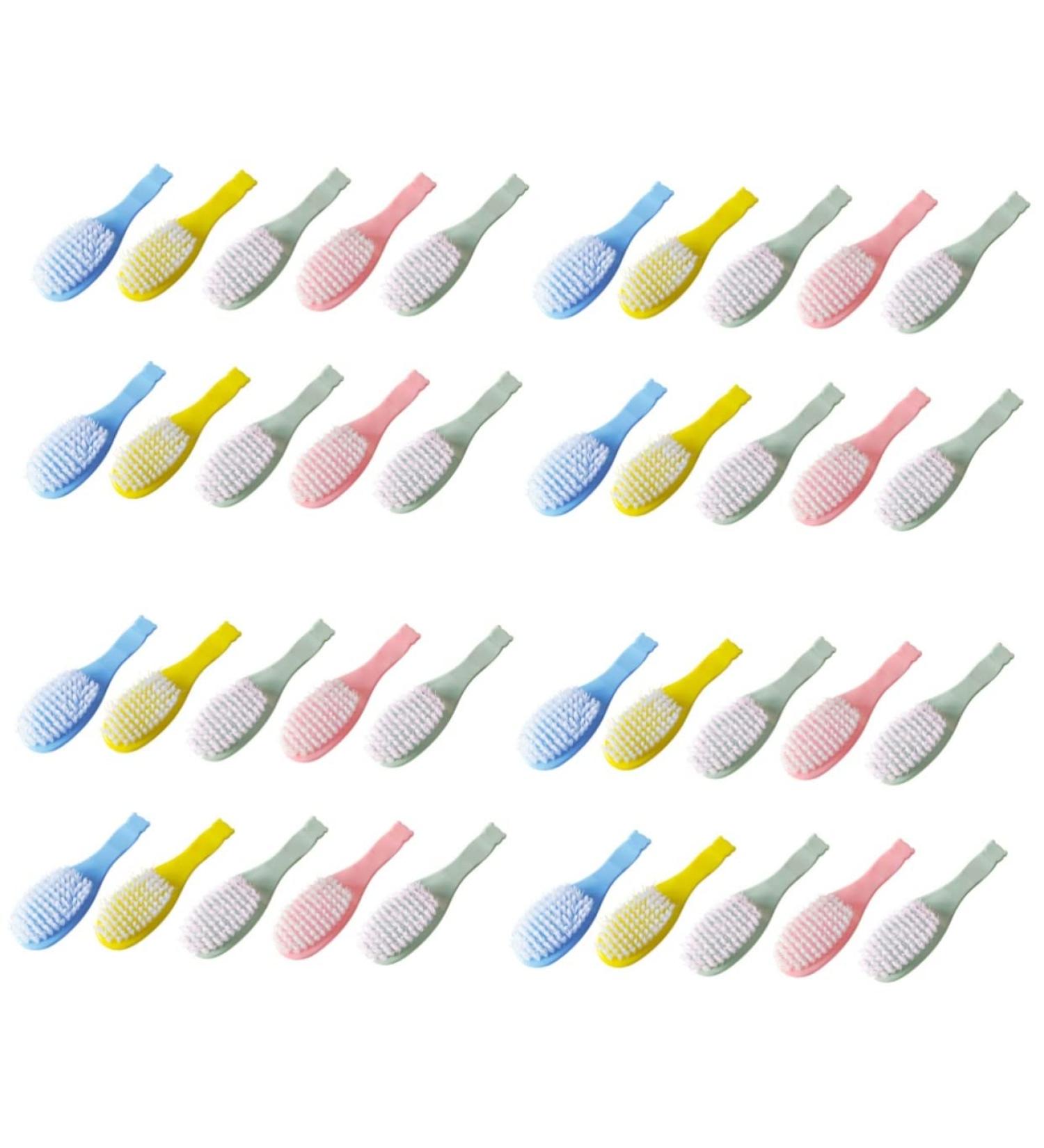 Healeved 40 Pcs Small Hair Brush Infant Comb Scalp Shampoo Brush - Newborn Comfortable Baby Brush Set - Assorted Colors - 13.5X3.9CM - Buy Online on GoSupps.com