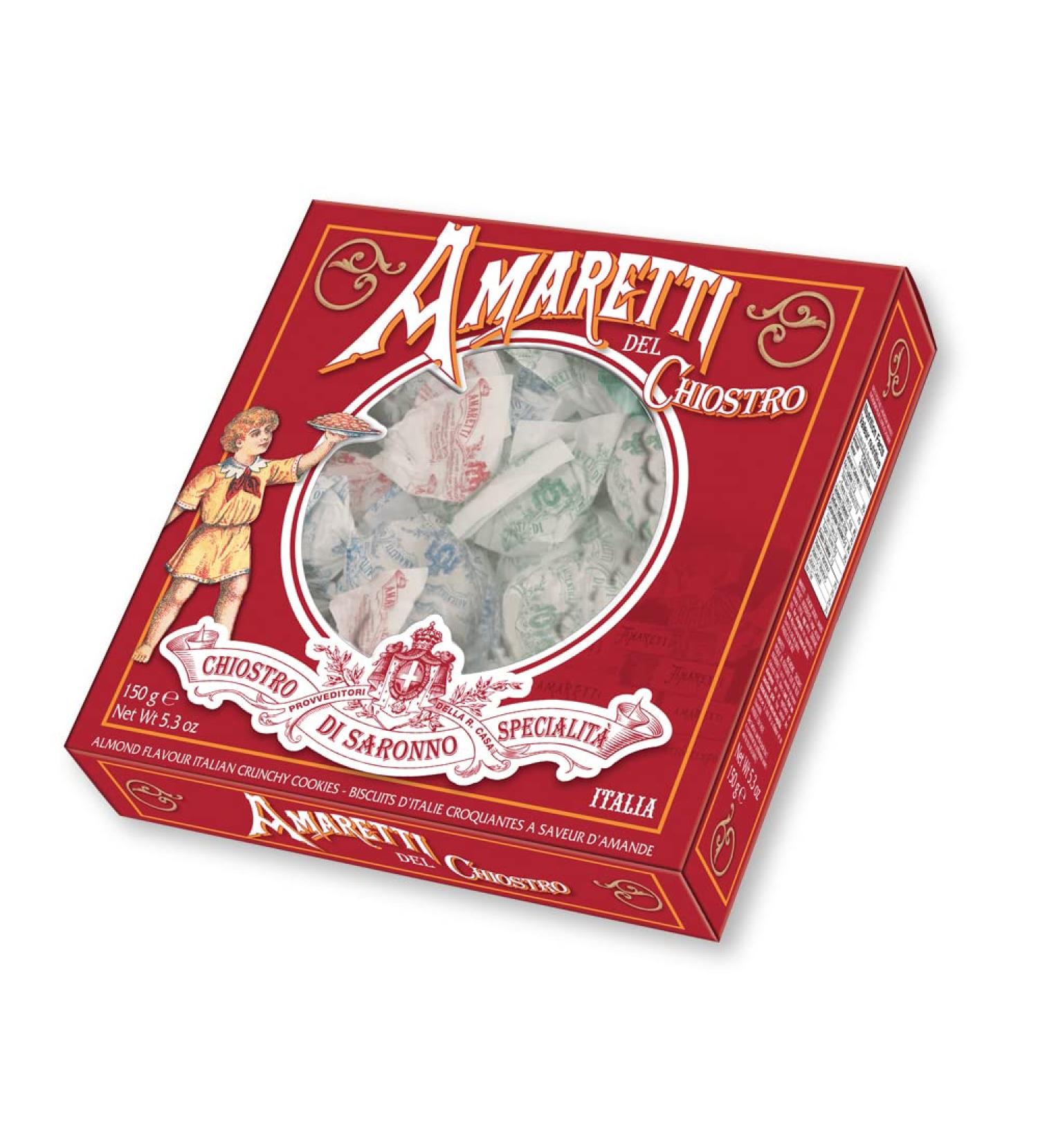 Amaretti Del Chiostro 5.3 oz Crunchy Italian Cookies - Imported Amaretti Di Saronno in Window Box - Buy Online on GoSupps.com
