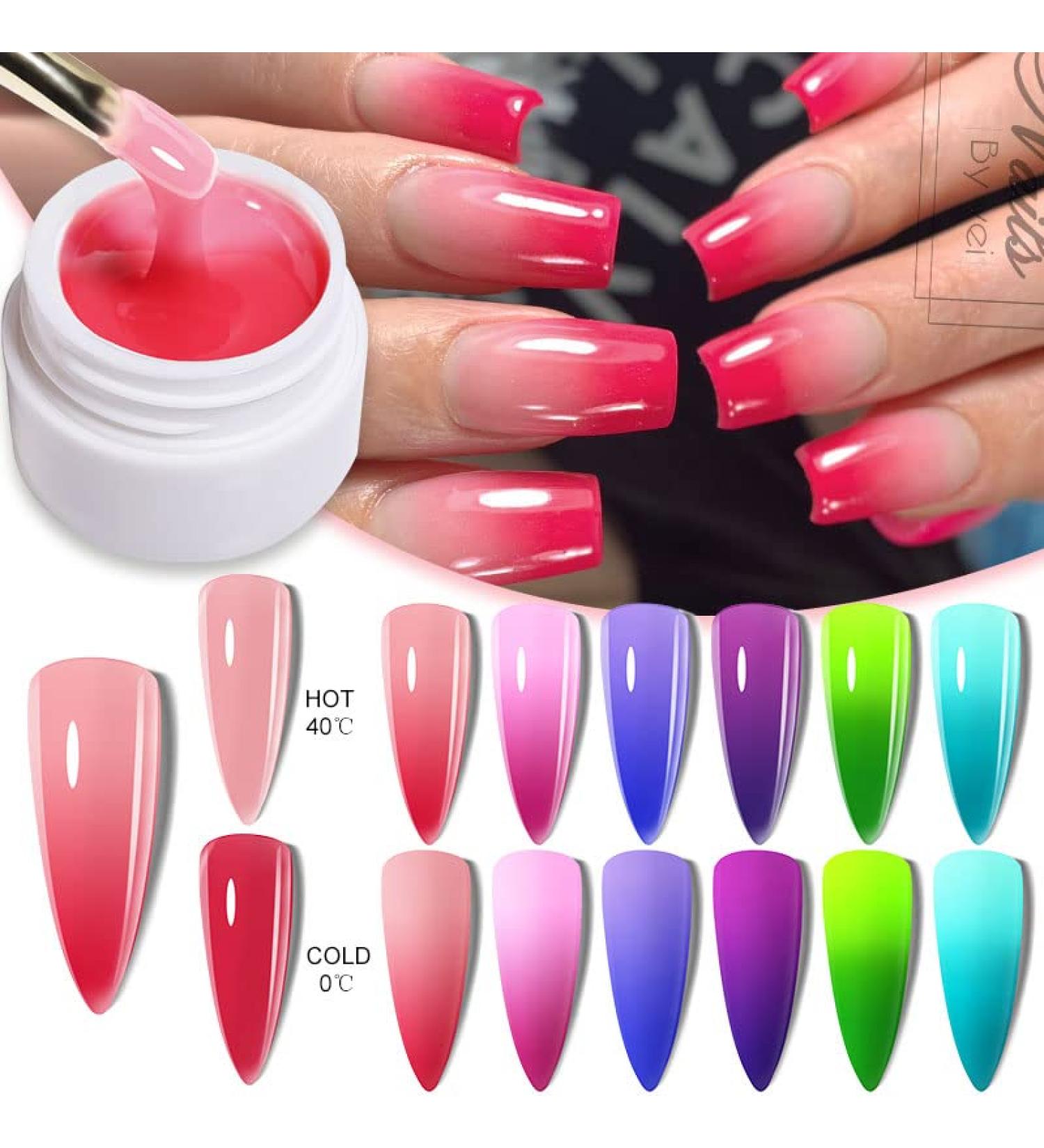 Lilycute 8ml Thermal Extension Nail Gel Hard Gel Semi Permanent Temperature Color-Changing Nail Polish Prolong Nail Art Varnish - Nail Gel - Buy Online on GoSupps.com