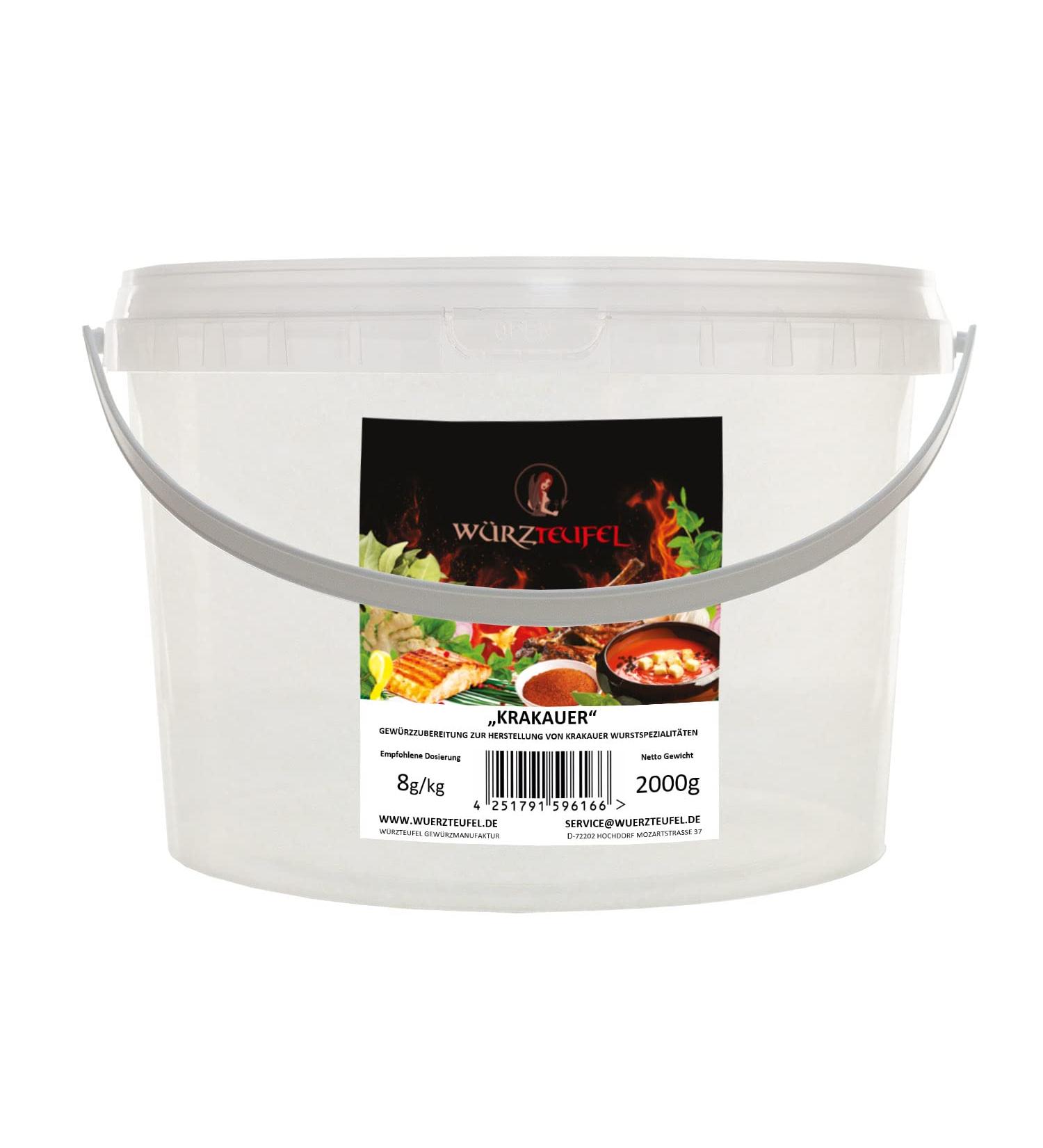 W rzteufel Krakauer spice preparation hamrakauer spices without additives PE bucket 2000 g 20 kg - Buy Online on GoSupps.com