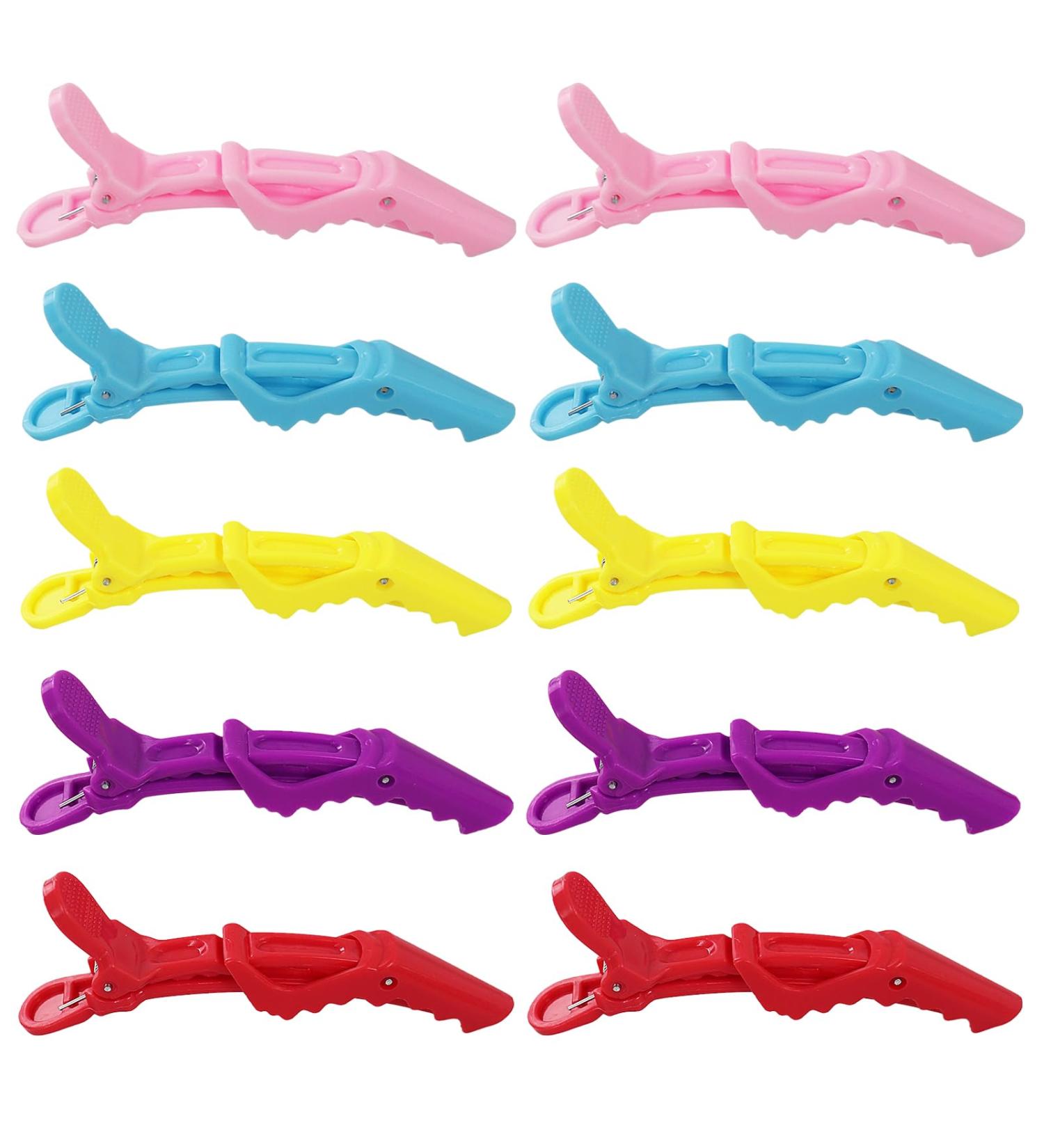10x Crocodile Hair Clips Barrette Professional Styling Hair Clips Sectioning Clamp for Thick Hair with Nonslip Grip and Wide Teeth for Salon Home Use Women and Girls (5 Colors) - Buy Online on GoSupps.com
