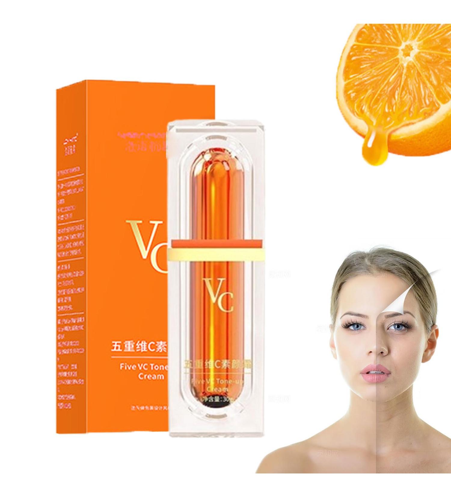 Multi-Vc Natural Makeup Cream Five Vitamin C Natural Makeup Cream Five Vitamin C Tone-Up Foundation Cream Five Vitamin C Cream For Face Vitamin C Face Serum Moisturizer Cream (1pcs) 1 count (Pack of 1) - Buy Online on GoSupps.com