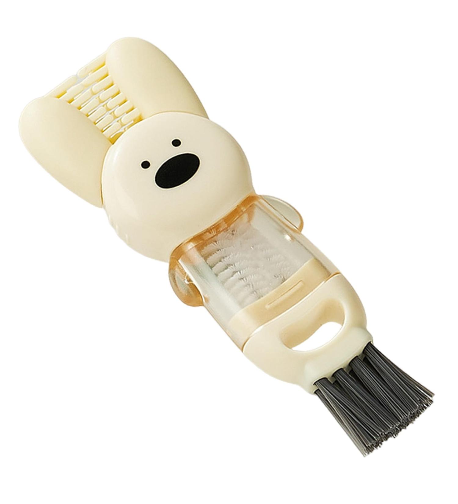 Cup Mouth Brush Lid Corner Edge Cleaning Flexible Bristle Food Grade Compact Size Portable Multifunctional Bottle Gap Yellow - Buy Online on GoSupps.com
