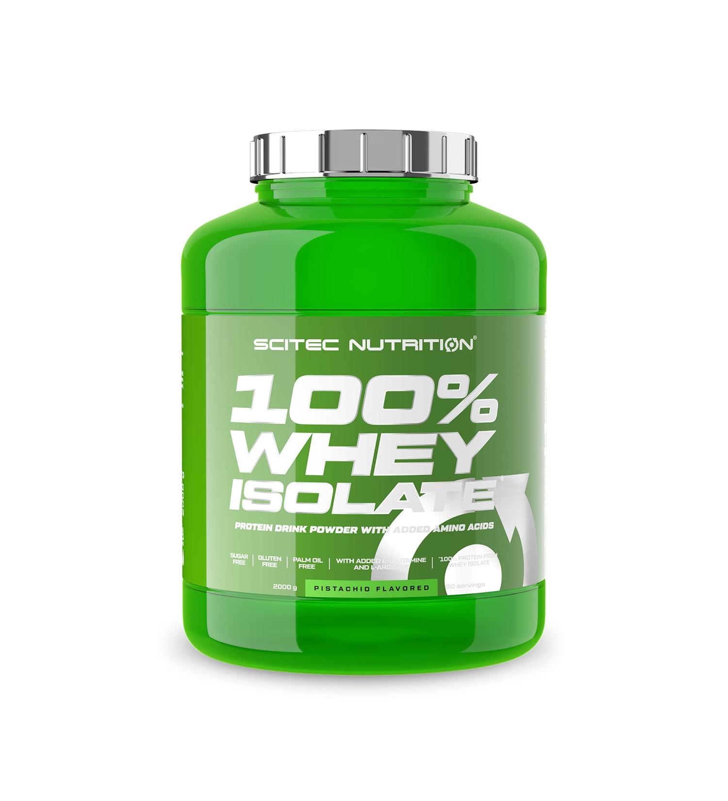 Buy Scitec Nutrition 100% Whey Isolate - Premium 2kg Protein Powder with BCAAs Glutamine & Arginine - Sugar & Gluten-Free - Pistachio Flavor - Buy Online on GoSupps.com