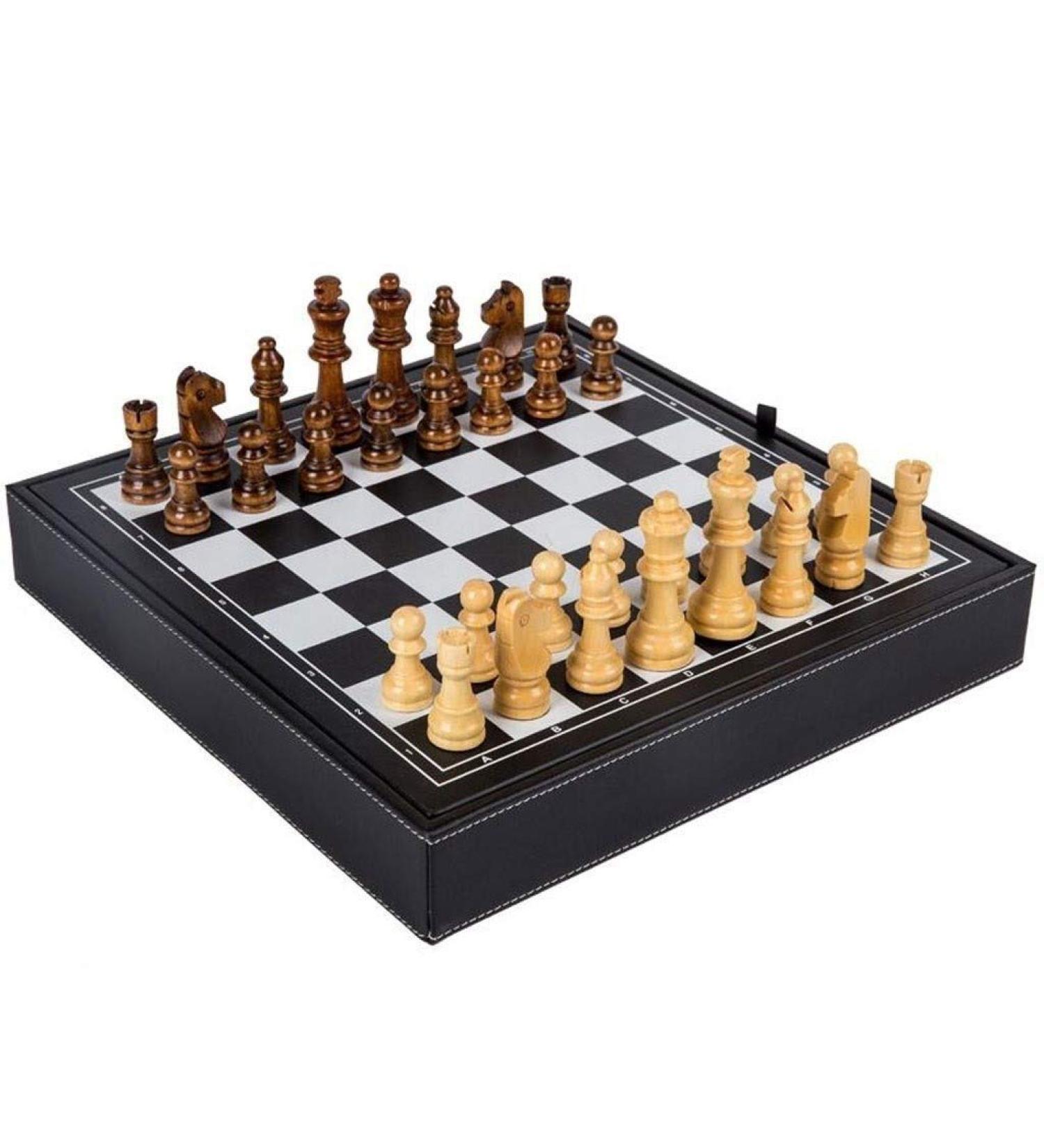 Chess Board Chess Queen-Size high-Grade Solid Wood Children's Adult Beginner Competition Special Black and White checkerboar(Puzzle Entertainment Family) - Buy Online on GoSupps.com