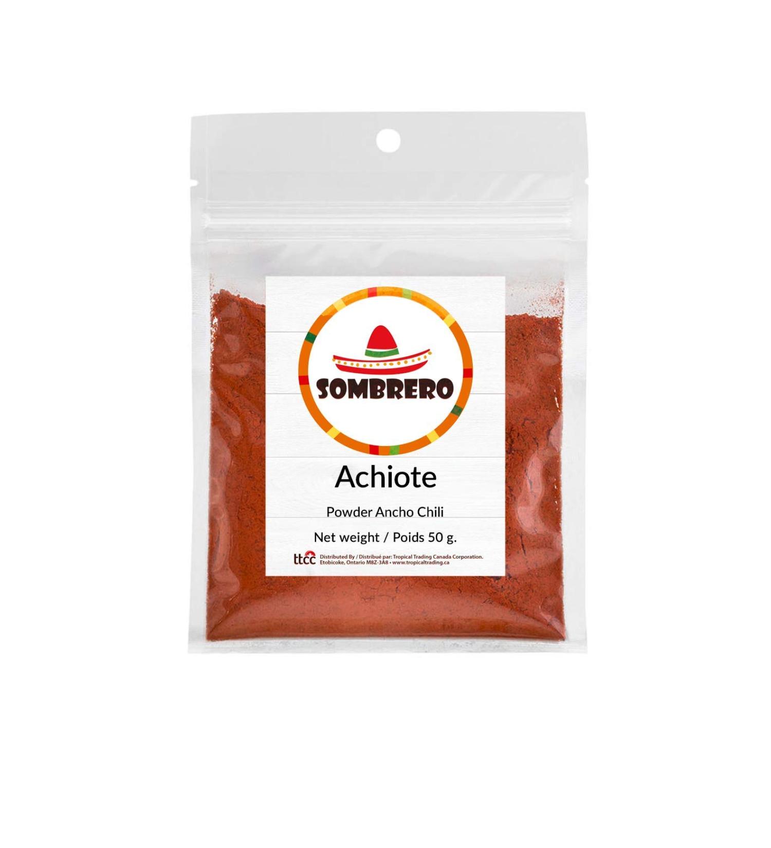 Achiote or Annatto Powder 80gr by Sombrero. Great for Adding Flavour Aroma and Natural Coloring to Food! (Roucou Onoto) 80 g (Pack of 1)