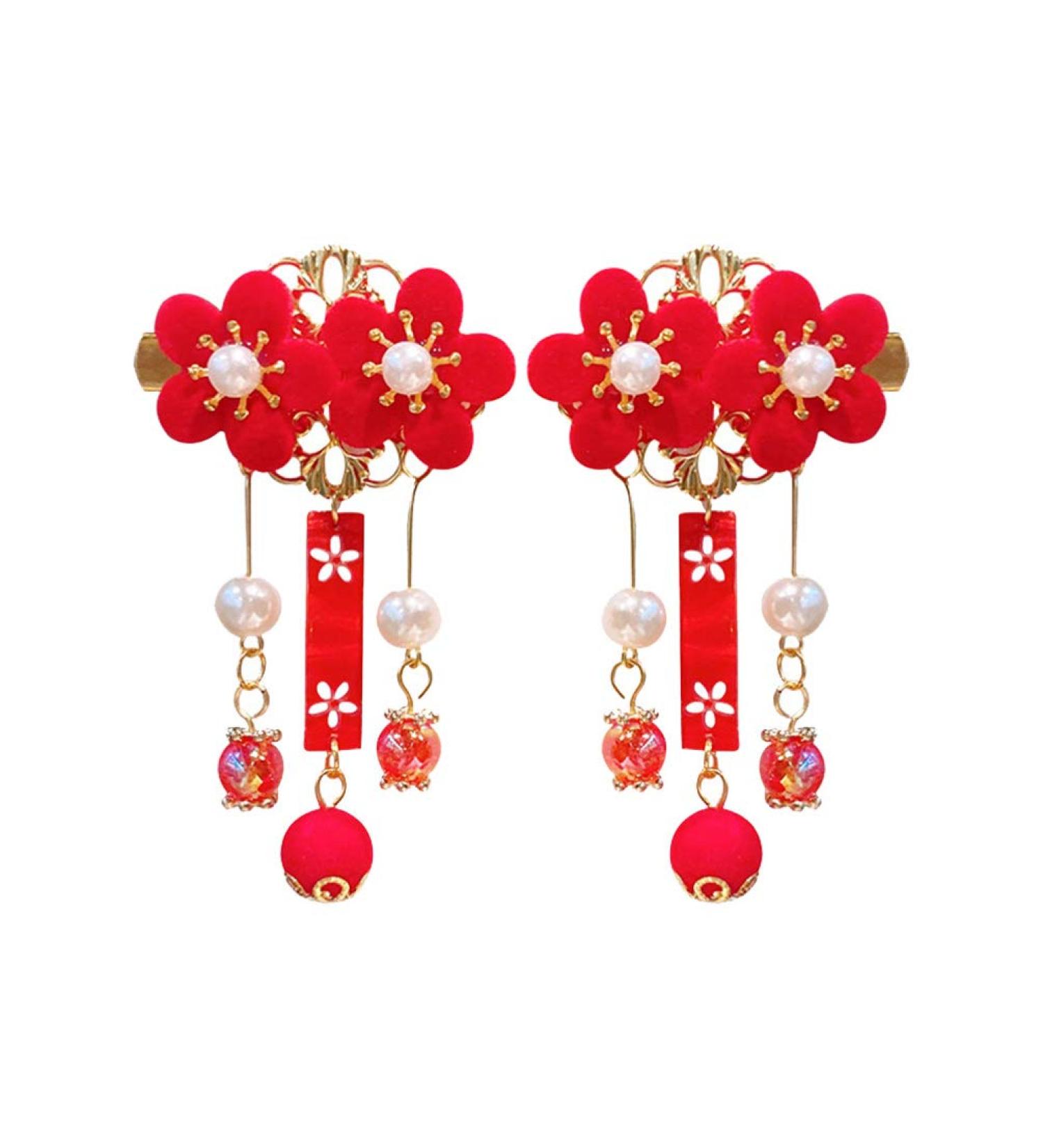 KALLORY Baby Hair Accessories: Tassel & Kimono Flower Hair Clip Set - Girl Hair Clips in Chinese Ancient Style (1 Pair) - Buy Online on GoSupps.com