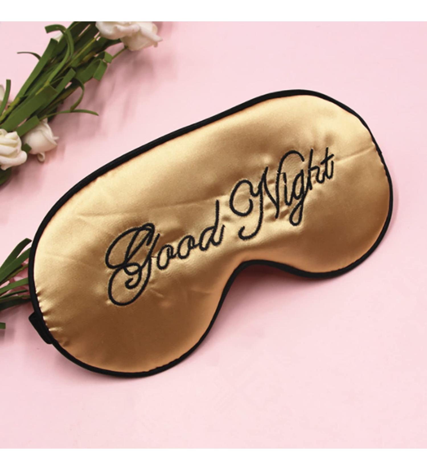 Luxury Silk Sleep Mask - Adjustable Plush Eye Cover for Travel & Relaxation | Golden Eye Shade for Sweet Sleep - Buy Online on GoSupps.com