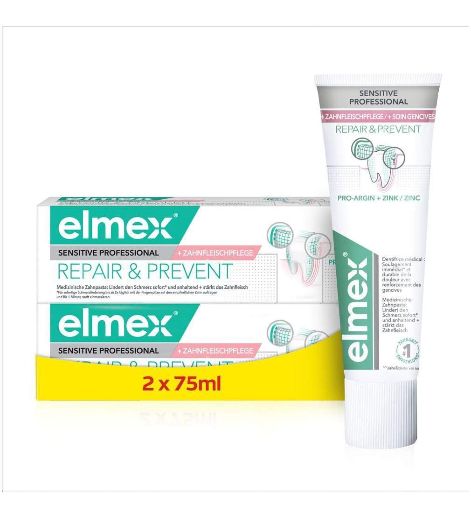 Elmex Sensitive Professional Repair and Prevent Twin Pack 2 x 75 ml Toothpaste