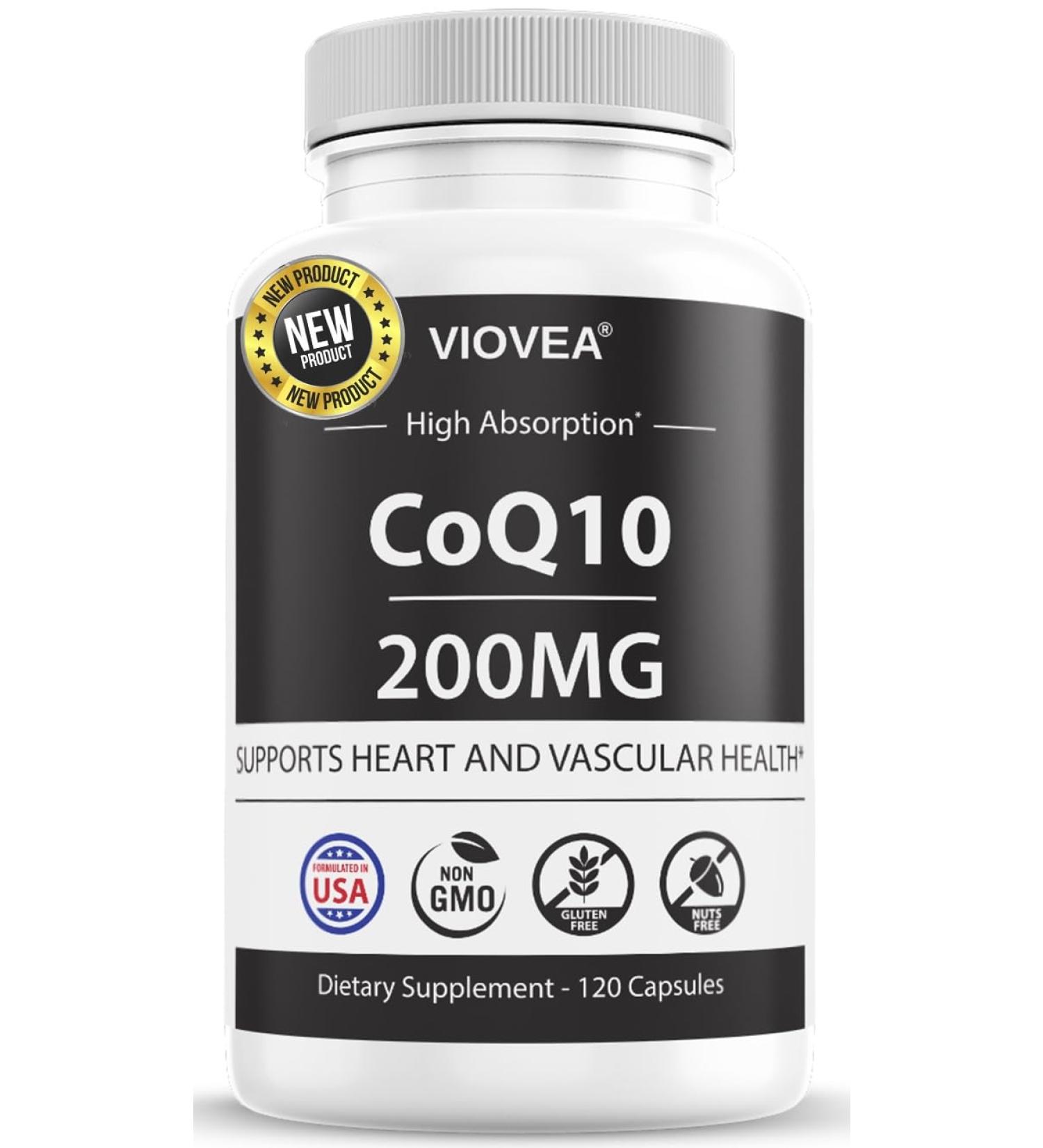 CoQ10 Supplement - 200mg 120 Capsules | Ultra High Absorption Antioxidant for Heart Health - Made in USA - Buy Online on GoSupps.com