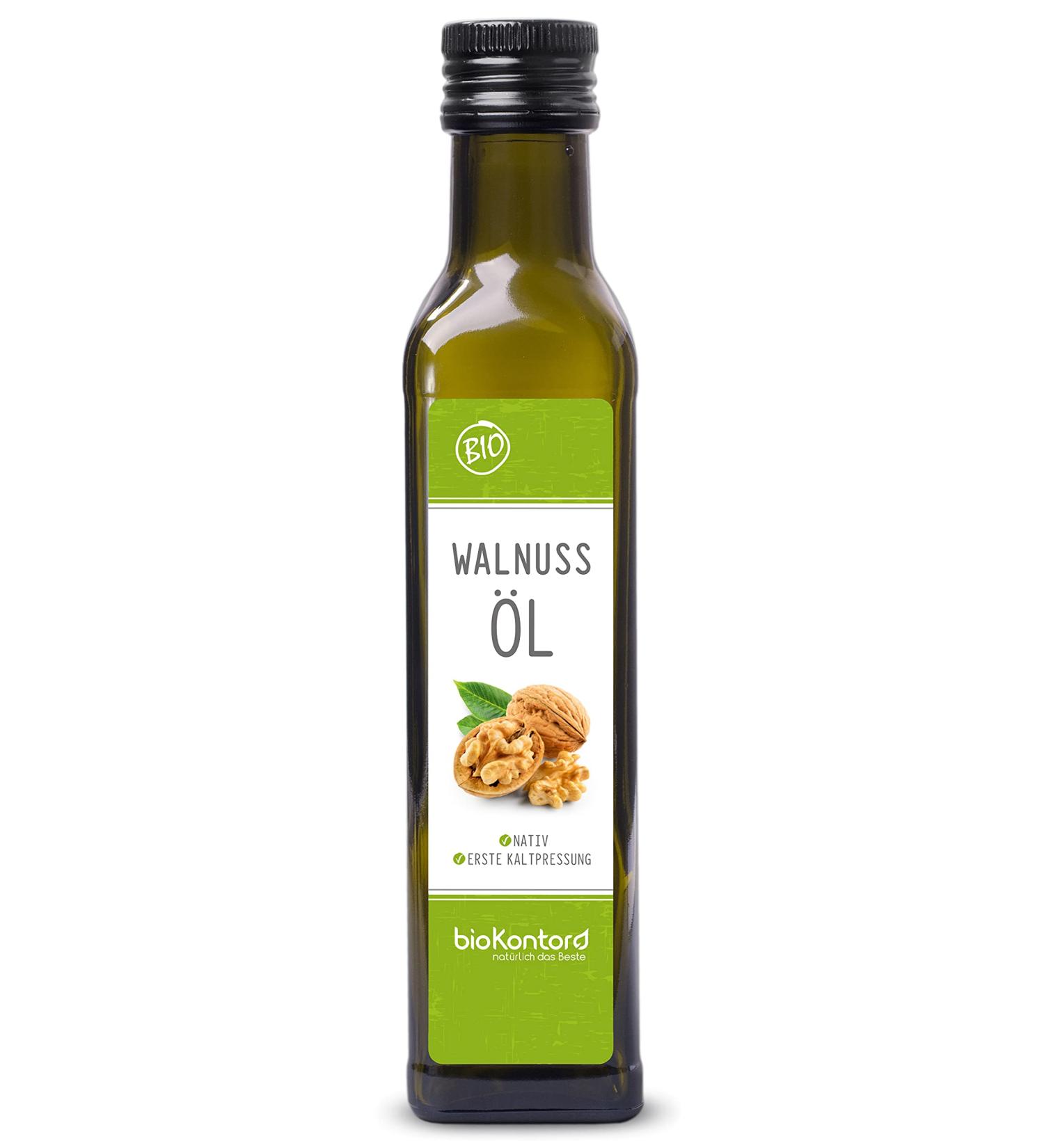 Organic Walnut Oil 250ml - Cold Pressed 1st Pressing | 100% Natural by bioKontor - Buy Online on GoSupps.com