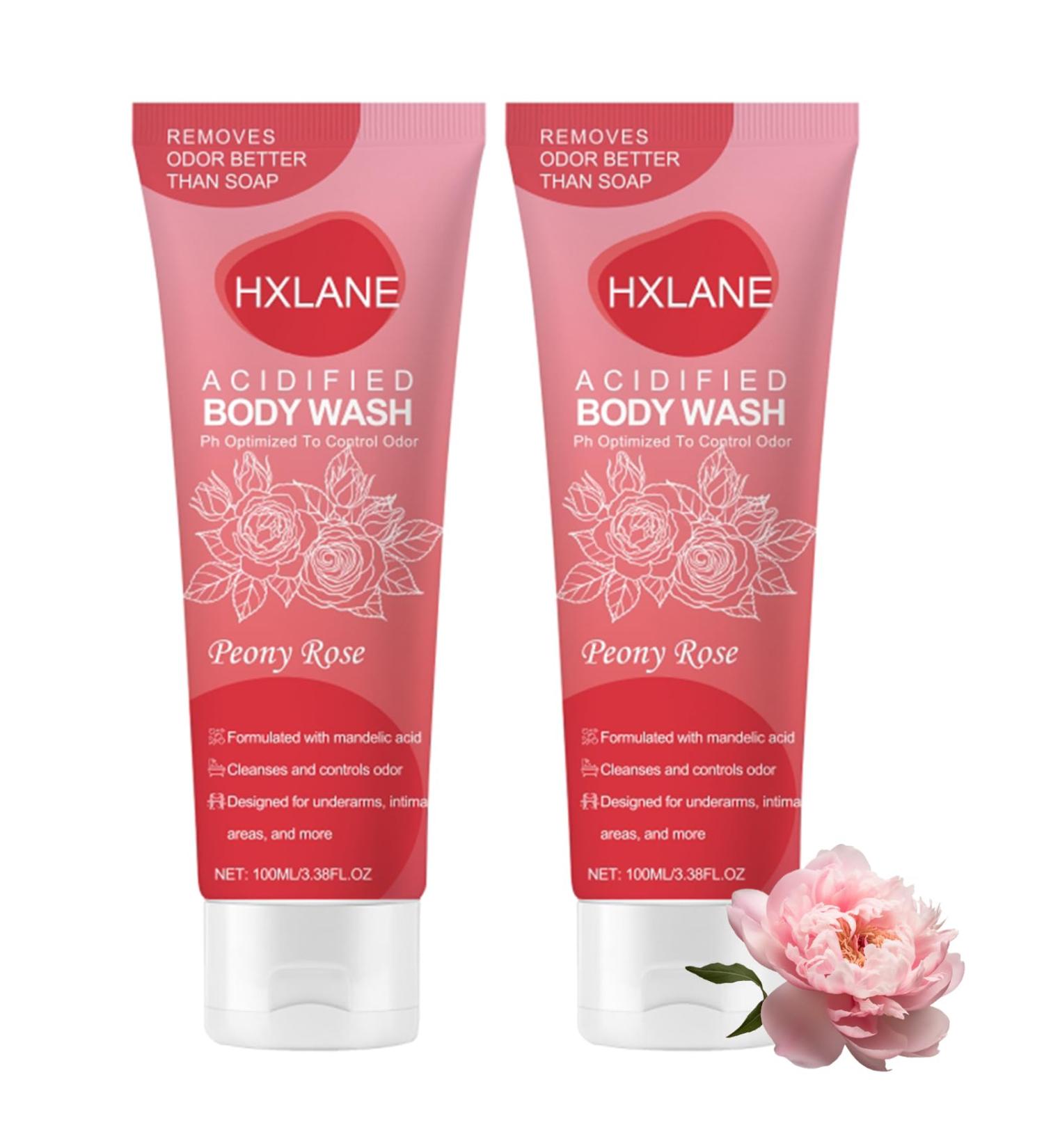 HXLANE Acidified Body Wash 2 PCS Moisturizing Rose Body Wash Gel 24 Hour Odor Control Odor Control Removes Odor Better than Soap Formulated Without SLS or Parabens 3.38 FL.OZ - Buy Online on GoSupps.com