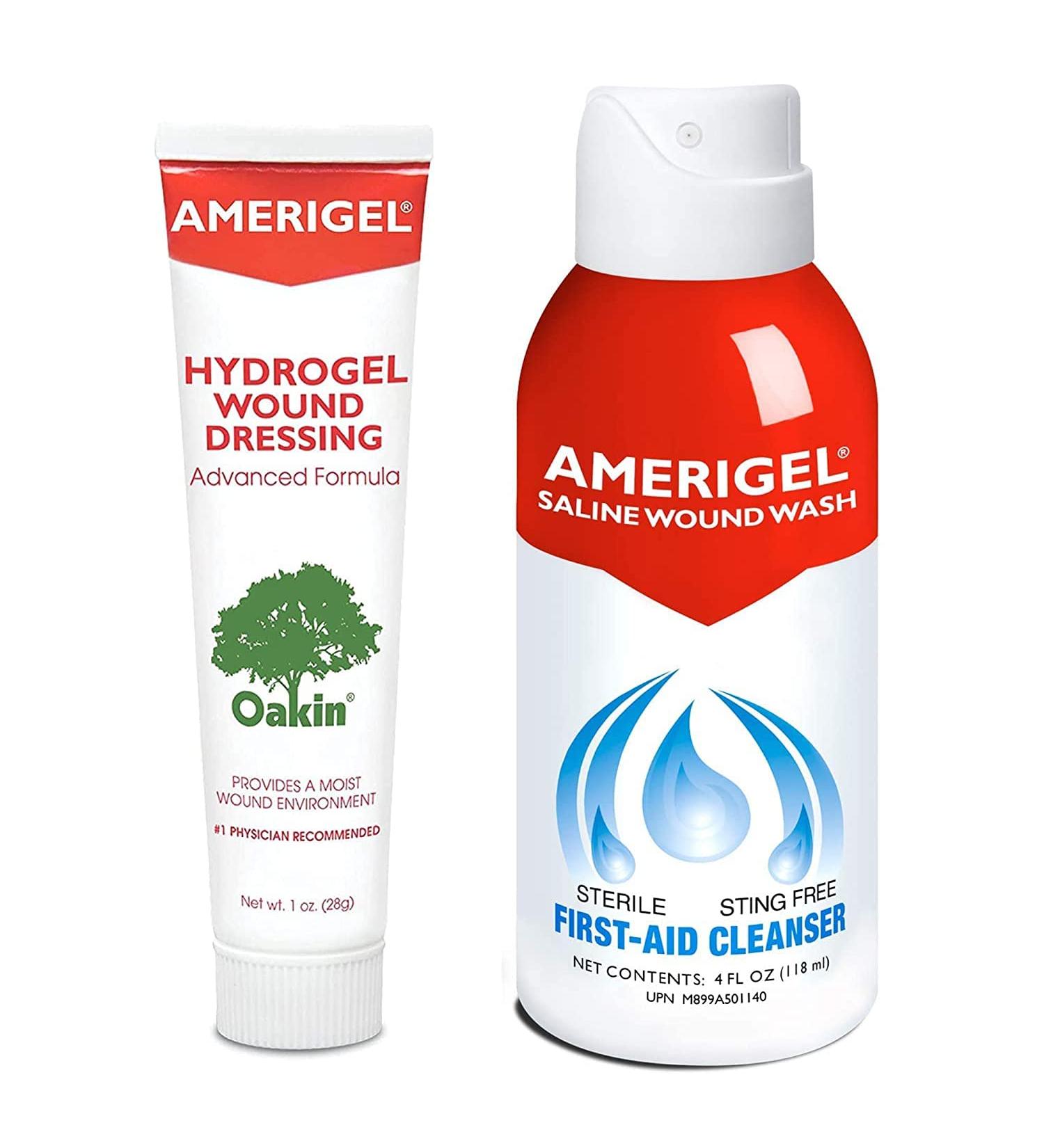 AMERIGEL Wound Care Bundle - Hydrogel Dressing & Saline Wash for Moisture-Rich Healing - Buy Online on GoSupps.com