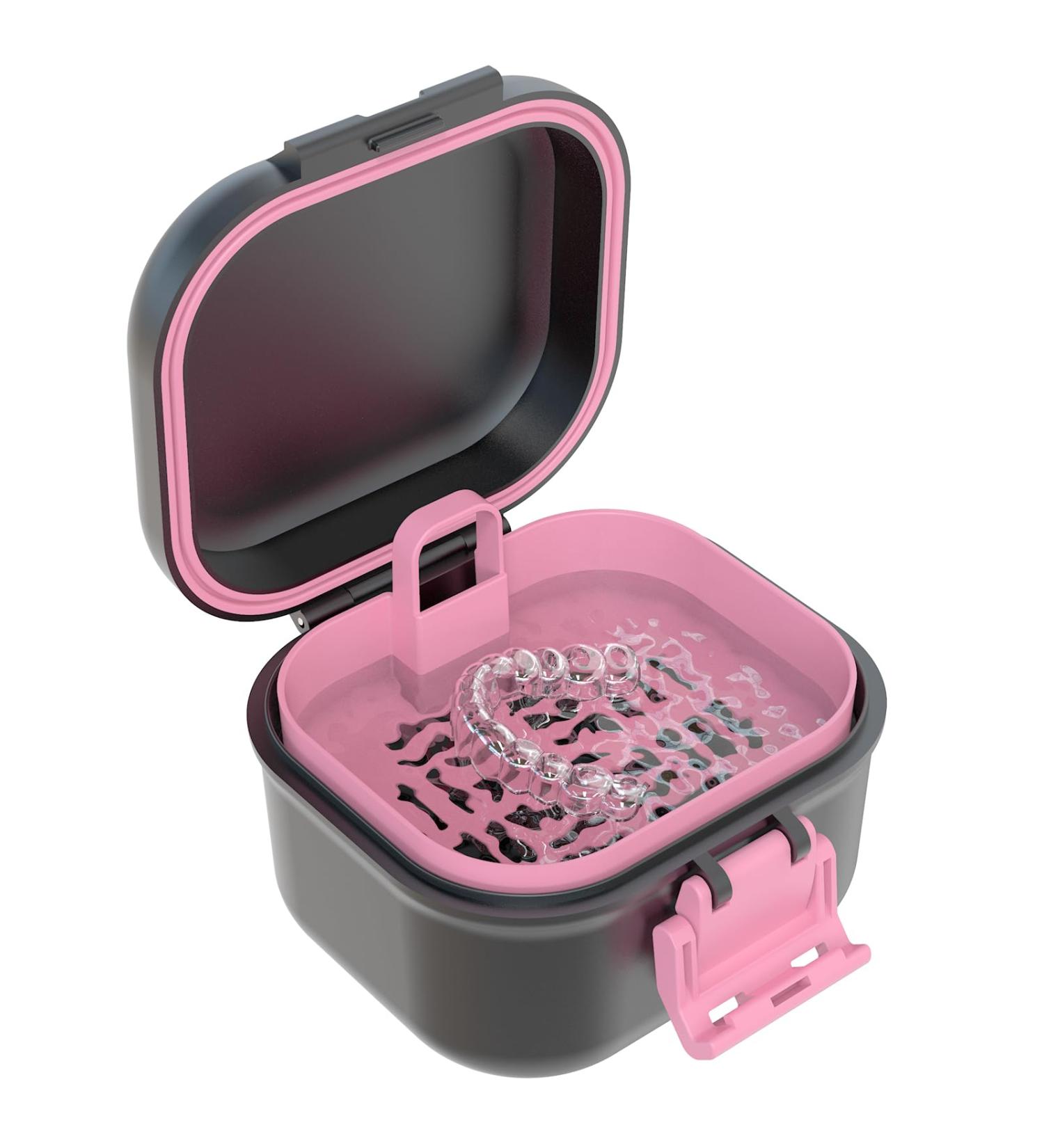 Buy BVN Leak-Proof Prosthesis Box - Eco-Friendly Denture Storage with Sieve for All Ages (Black + Pink) - Buy Online on GoSupps.com