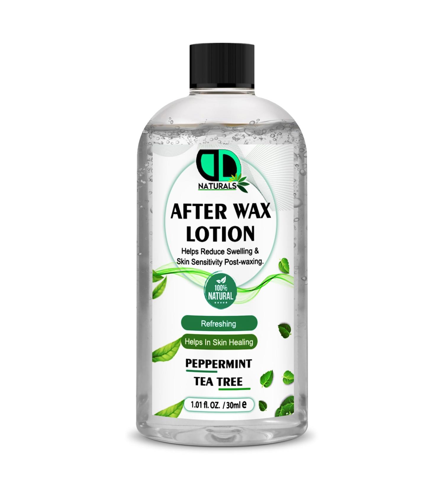 DD teck Peppermint & Tea Tree Oil After Wax Lotion - Soothes and calms irritation prevents ingrown hairs and bumps fights bacteria and prevents infections for