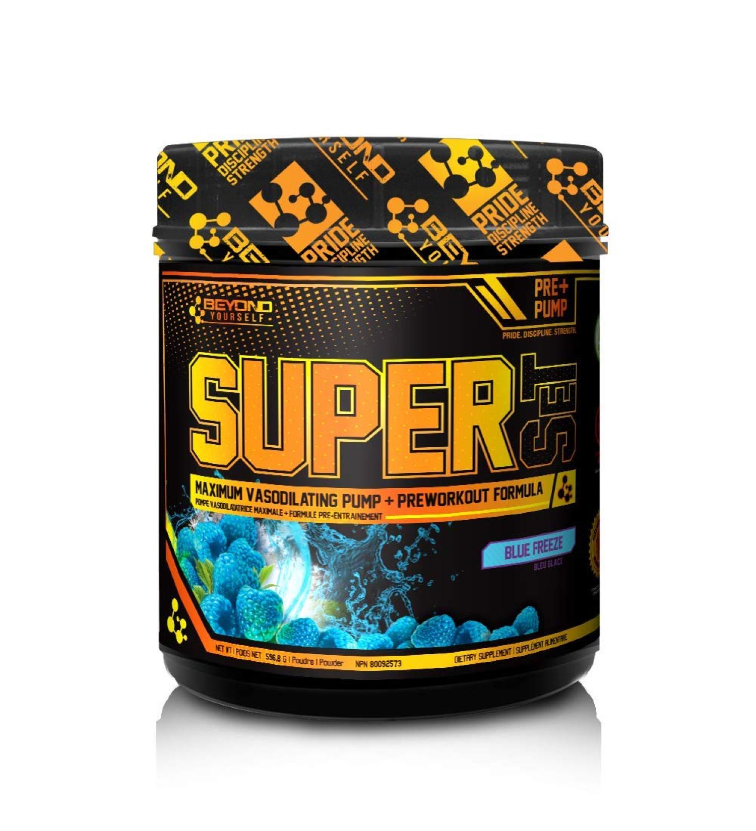 Beyond Yourself - SuperSET | Pre-Workout Formulated for Peak Performance & Insane Pumps | Dominate Savage Workouts with 300mg Caffeine 9g L-Citrulline + HICA Taurine & Agmatine | 40 Servings | Blue Freeze - Buy Online on GoSupps.com
