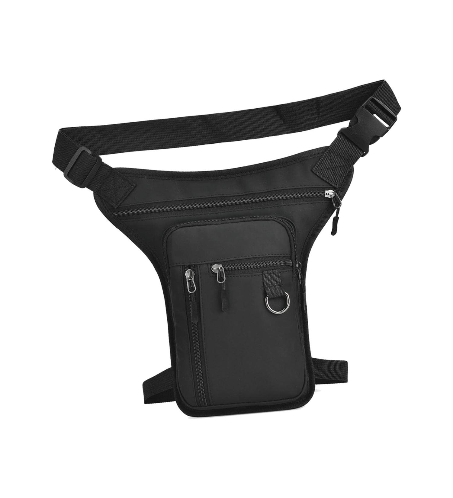 Fenteer Waterproof Outdoor Thigh Pocket Hip Bag - Zippered Durable PU Material for Men & Women - Excellent Workmanship - Black - Buy Online on GoSupps.com