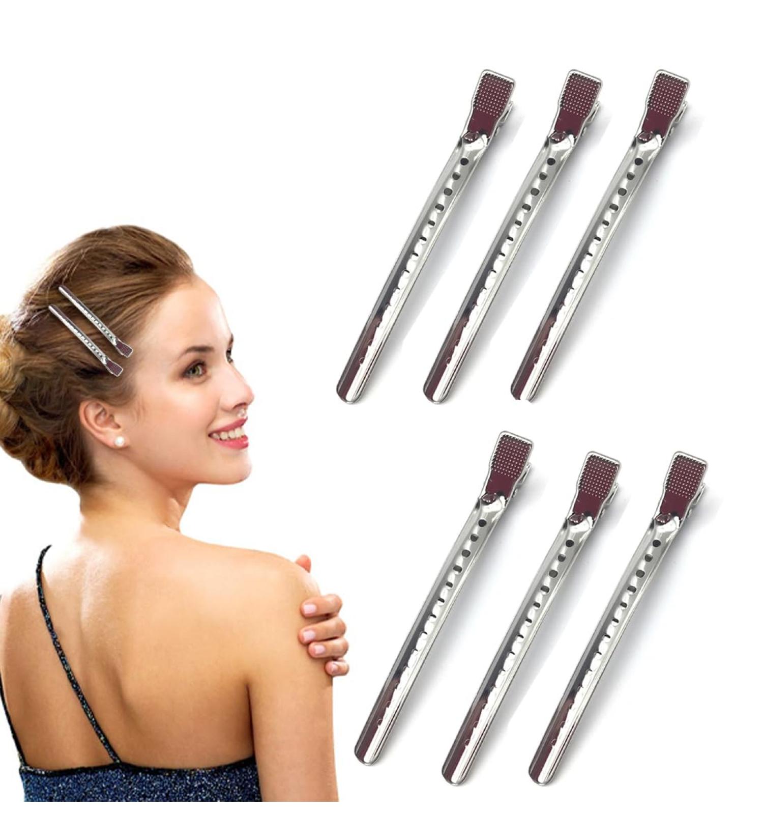 QEQSHQO 6 Pieces Duck Hair Bill Clips Resistant et Durable Curl Clips Sectioning Clips with Styling Comb (4.14 Pouces) (Silver) - Buy Online on GoSupps.com