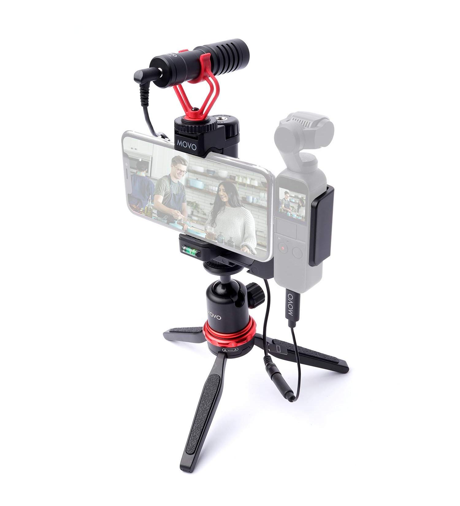 Movo Vlogging Kit for DJI OSMO Pocket 1 & 2 - Video Rig with VXR10 External Microphone, Tripod Mount, Type-C Audio Adapter - Ideal for Video and Audio Recording - Buy Online on GoSupps.com