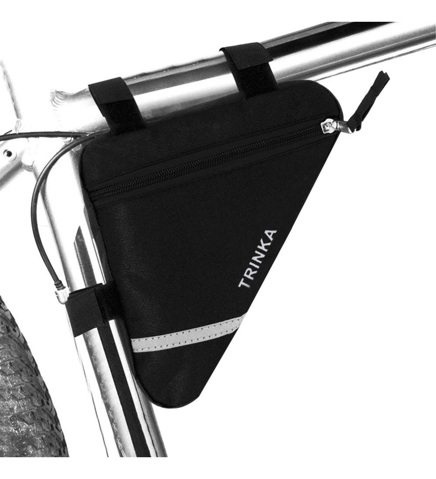 Buy Qitidasen Waterproof Bicycle Triangular Bag - Reflective Double-Sided Front Tube Frame Pocket (Black) for Safe Night Riding | International Shipping Available - Buy Online on GoSupps.com