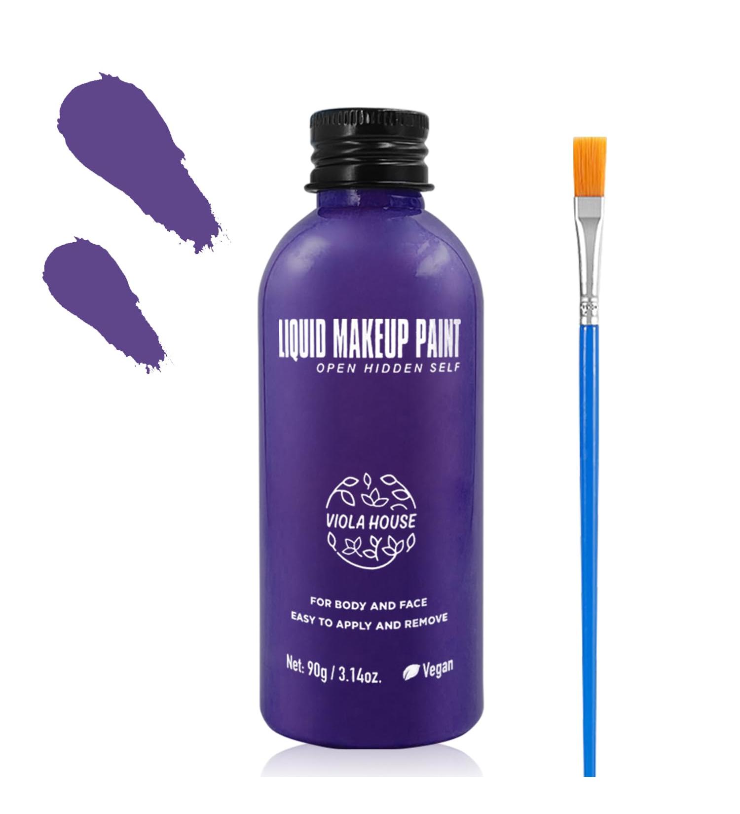 VIOLA HOUSE 6-Color Face & Body Paint Set for Adults | Halloween Cosplay Makeup Kit with 3 Blue Brushes | Purple Liquid Body Painting - Buy Online on GoSupps.com