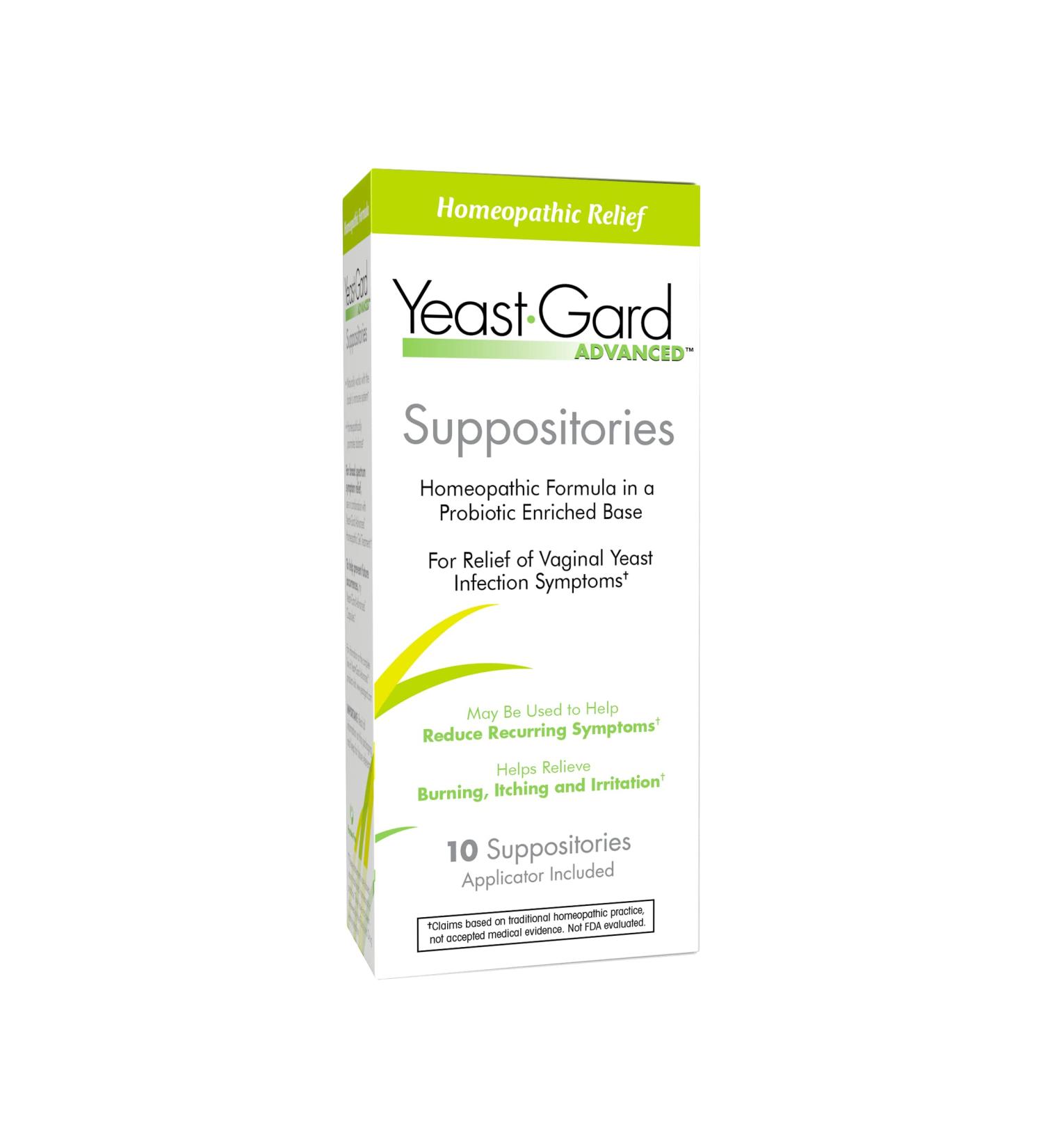 YeastGard Advanced Homeopathic Vaginal Suppositories - 10 Count Box - Buy Online on GoSupps.com