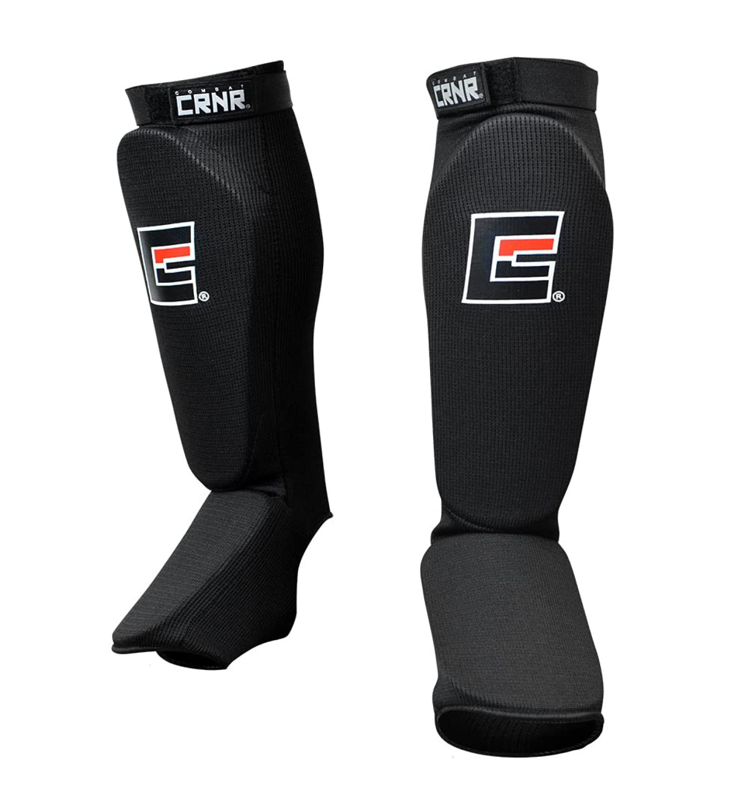 Combat Corner Slip On Elastic Muay Thai Shin Guards  Kickboxing  MMA Sparring and Training Protective Instep Shin Pads Adult S/M - Buy Online on GoSupps.com