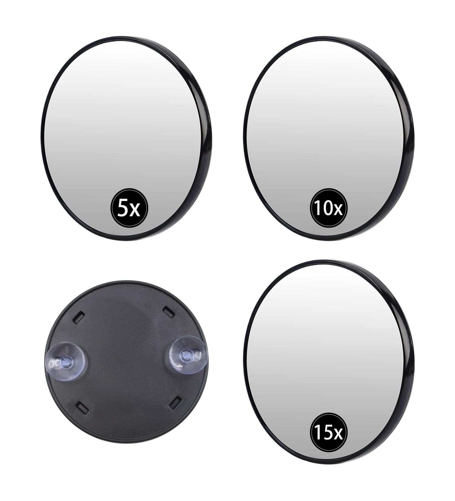 KeaJuidy 5X 10X 15X Magnifying Makeup Mirror Set for Perfect Makeup Application, Tweezing, and Blackhead Removal - 3pcs - Buy Online on GoSupps.com