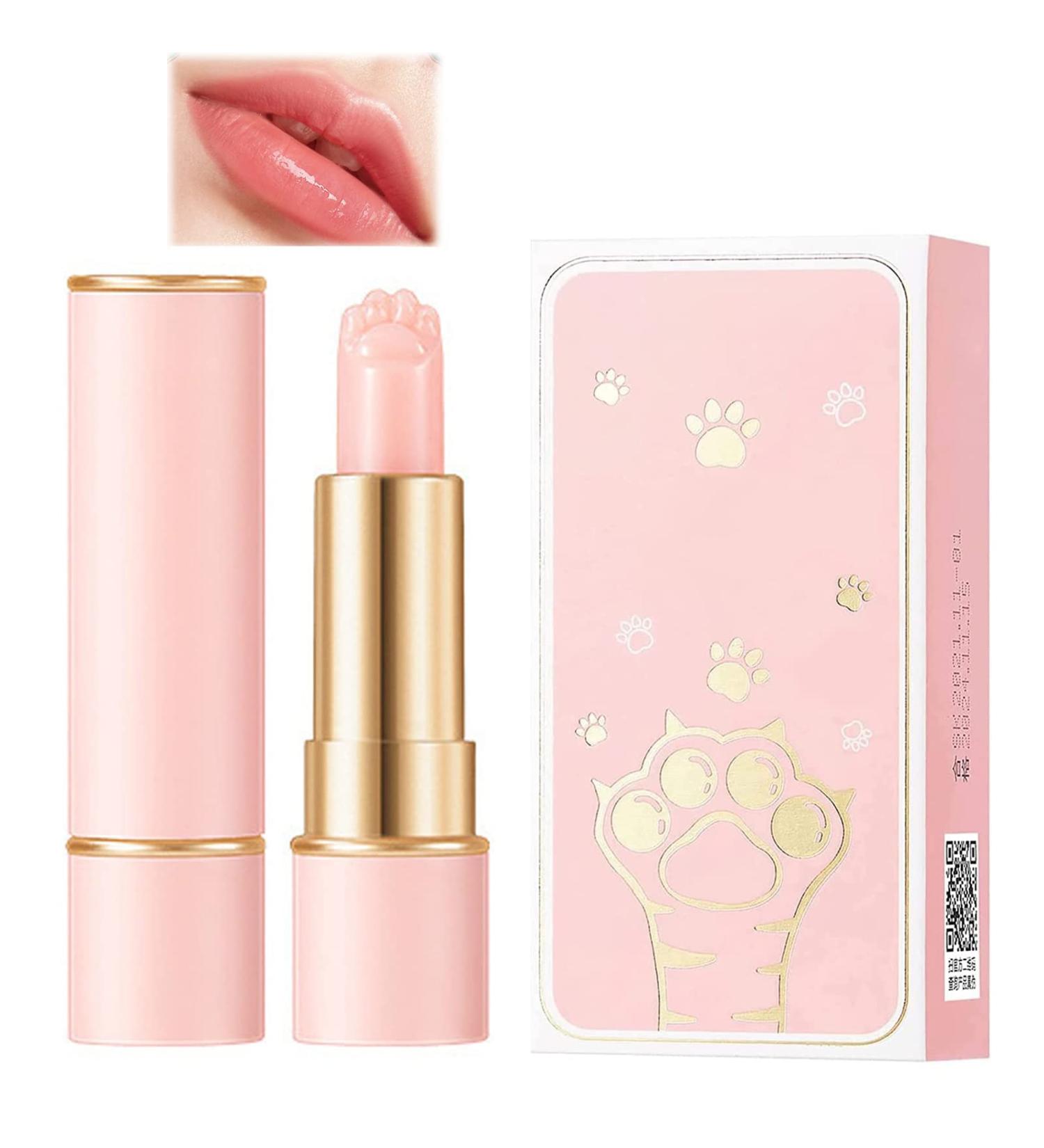MQSHUHENMY Lippo Thermochromic Lip Balm Color Changing Lip Balm Cat Paw Shaped Lip Balm Lip Butter Mini Cute Moisturizing Lip Balm Cute Pink Lip Balm for Dry Lips (1Pcs) - Buy Online on GoSupps.com
