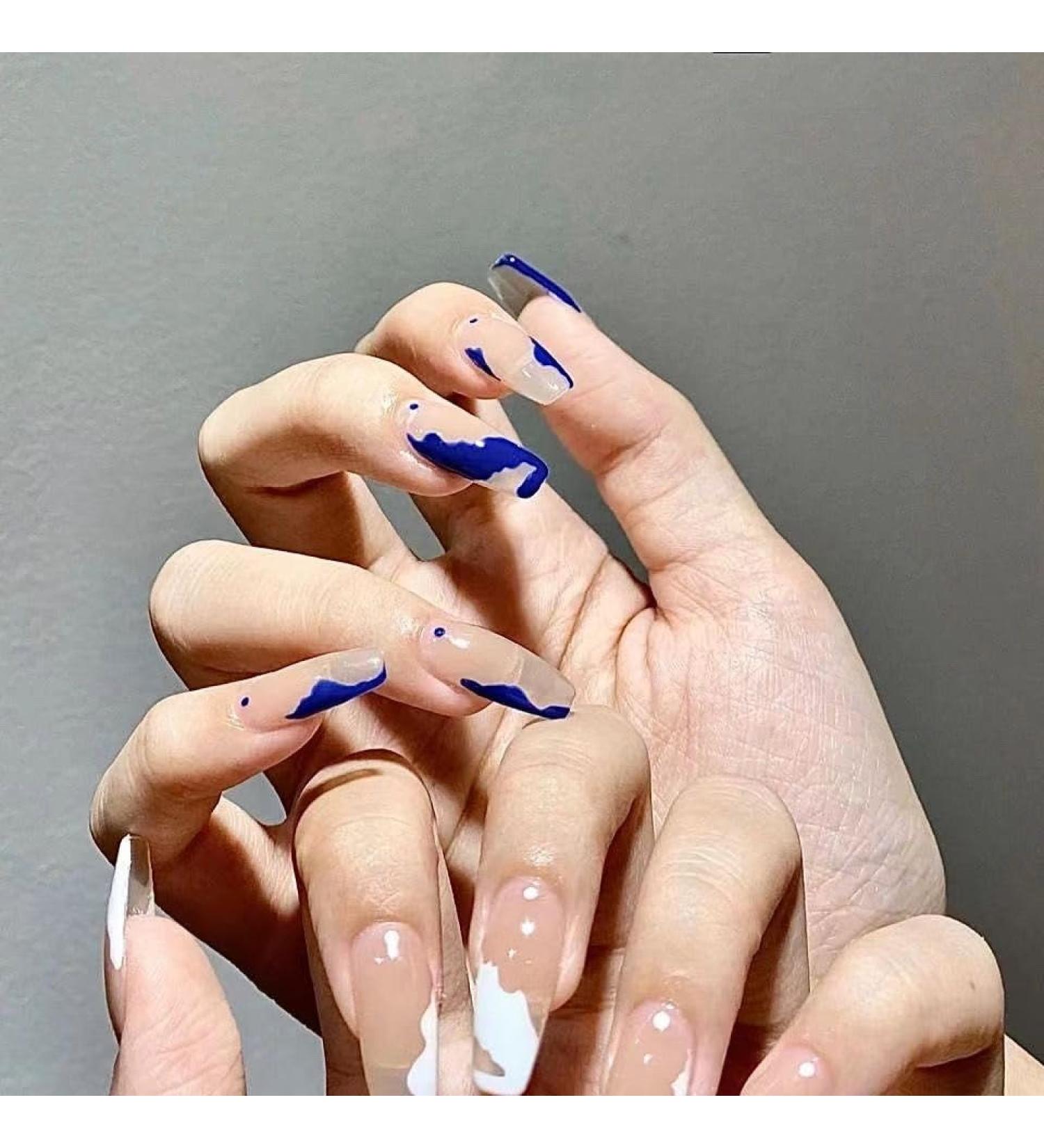 Temperament Enhancement Nail Patch Hand-Made Nail Patch Finished Product Wave Mandarin Duck Nail Removable Wearable Nail Removable (10-Piece Pack) (Size : XS) X-Small - Buy Online on GoSupps.com