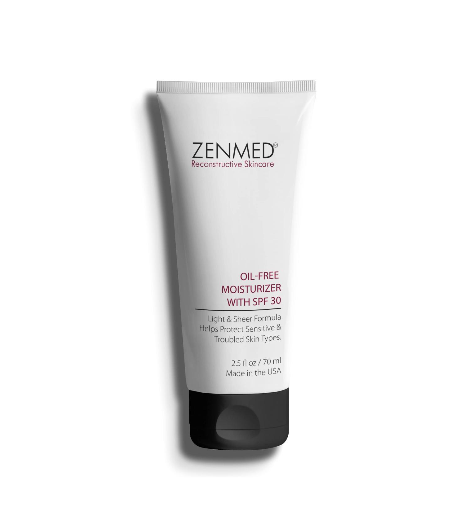 ZENMED Oil-Free Moisturizer SPF 30 | Light & Sheer Formula for Sensitive Oily & Acne-Prone Skin | 100% PABA-Free - 2.5 oz - Buy Online on GoSupps.com