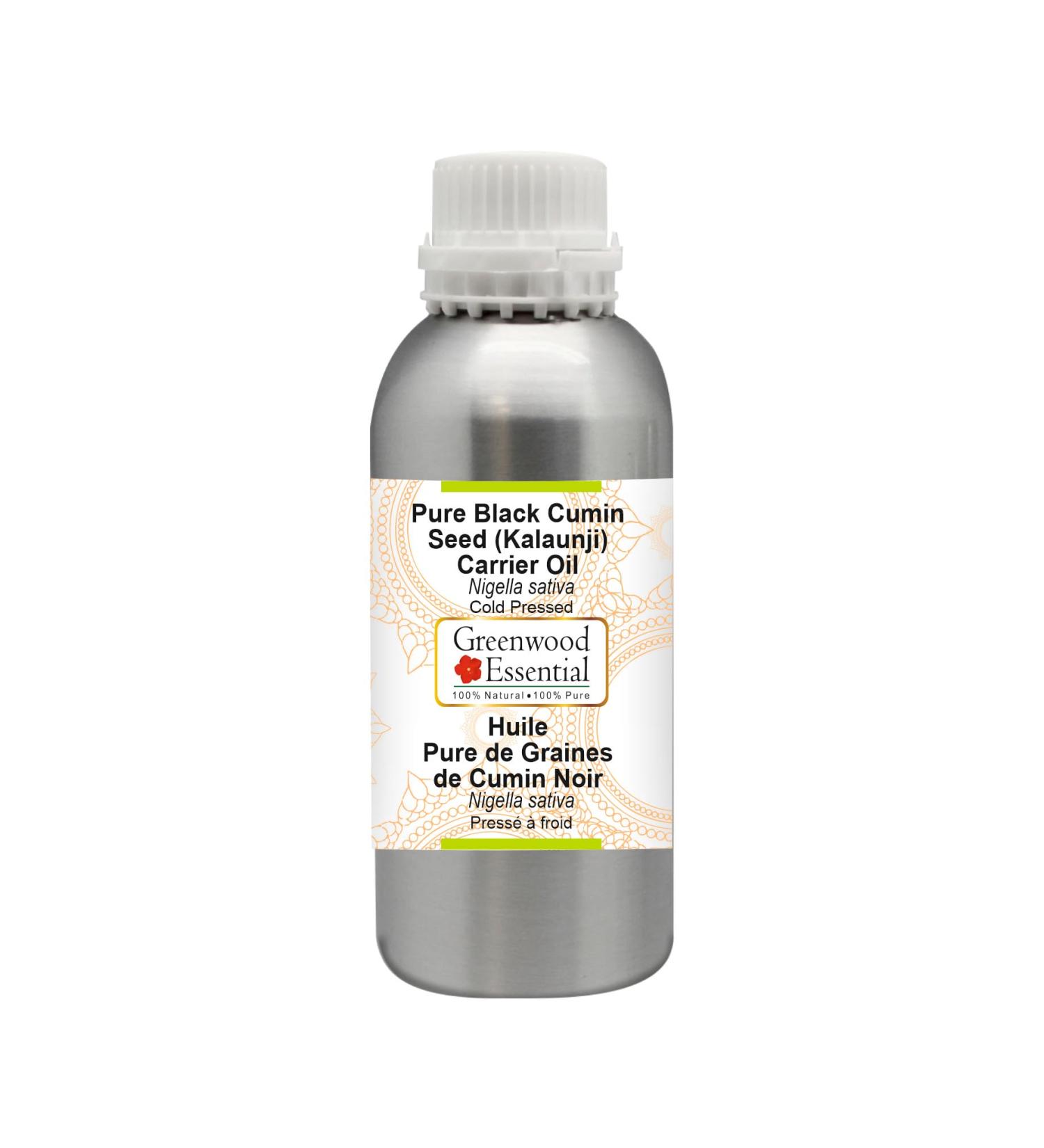 Greenwood Essential Natural Cumin Seeds Carrier Oil (Nigella Sativa) - Therapeutic Quality Cold-Pressed 300ml (10.1 oz) - International Shipping Available - Buy Online on GoSupps.com