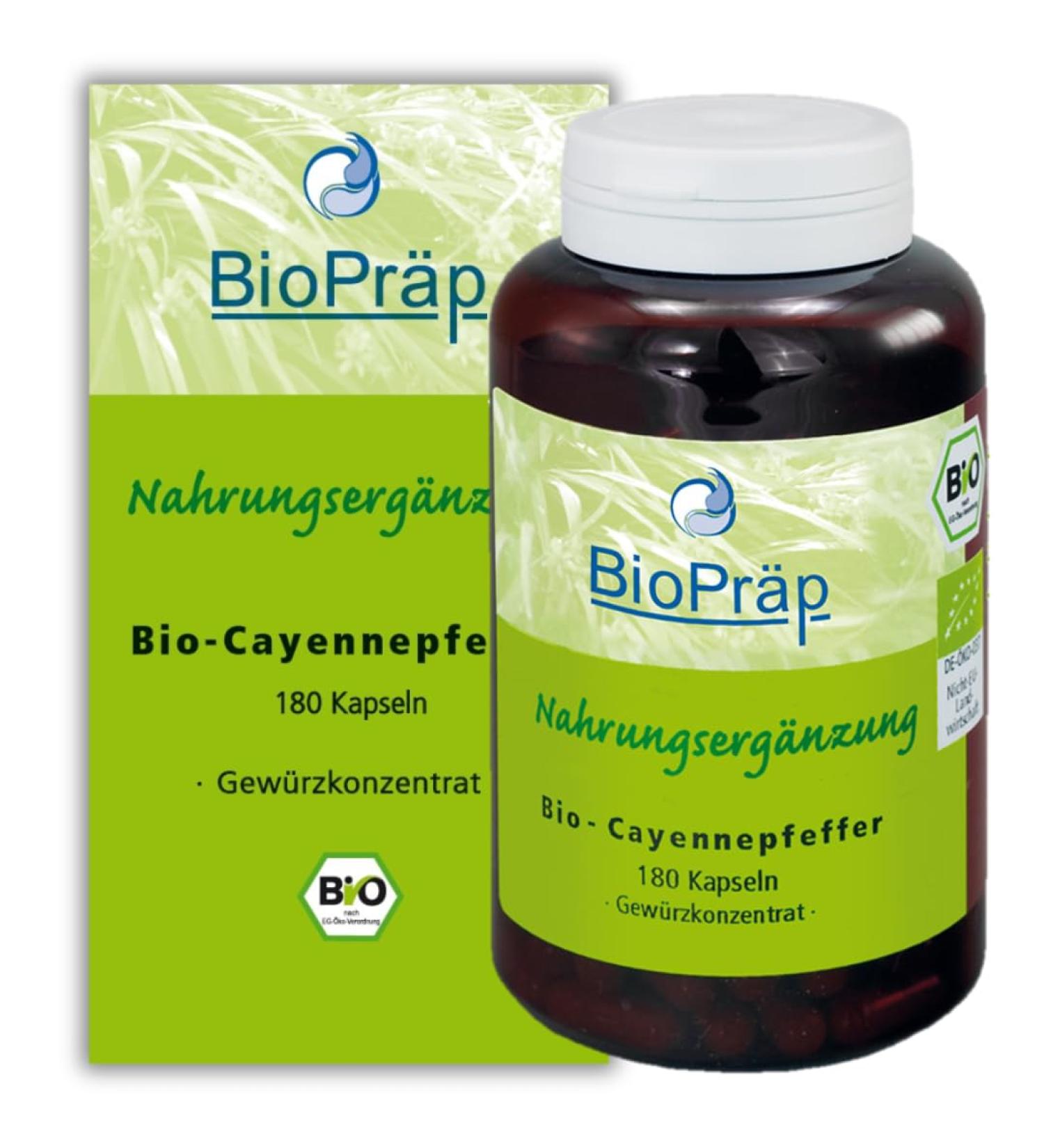 BioPr p ORGANIC Cayenne Pepper Capsules - 180 Vegan Cellulose Capsules | Certified Organic | Made in Germany - Buy Online on GoSupps.com