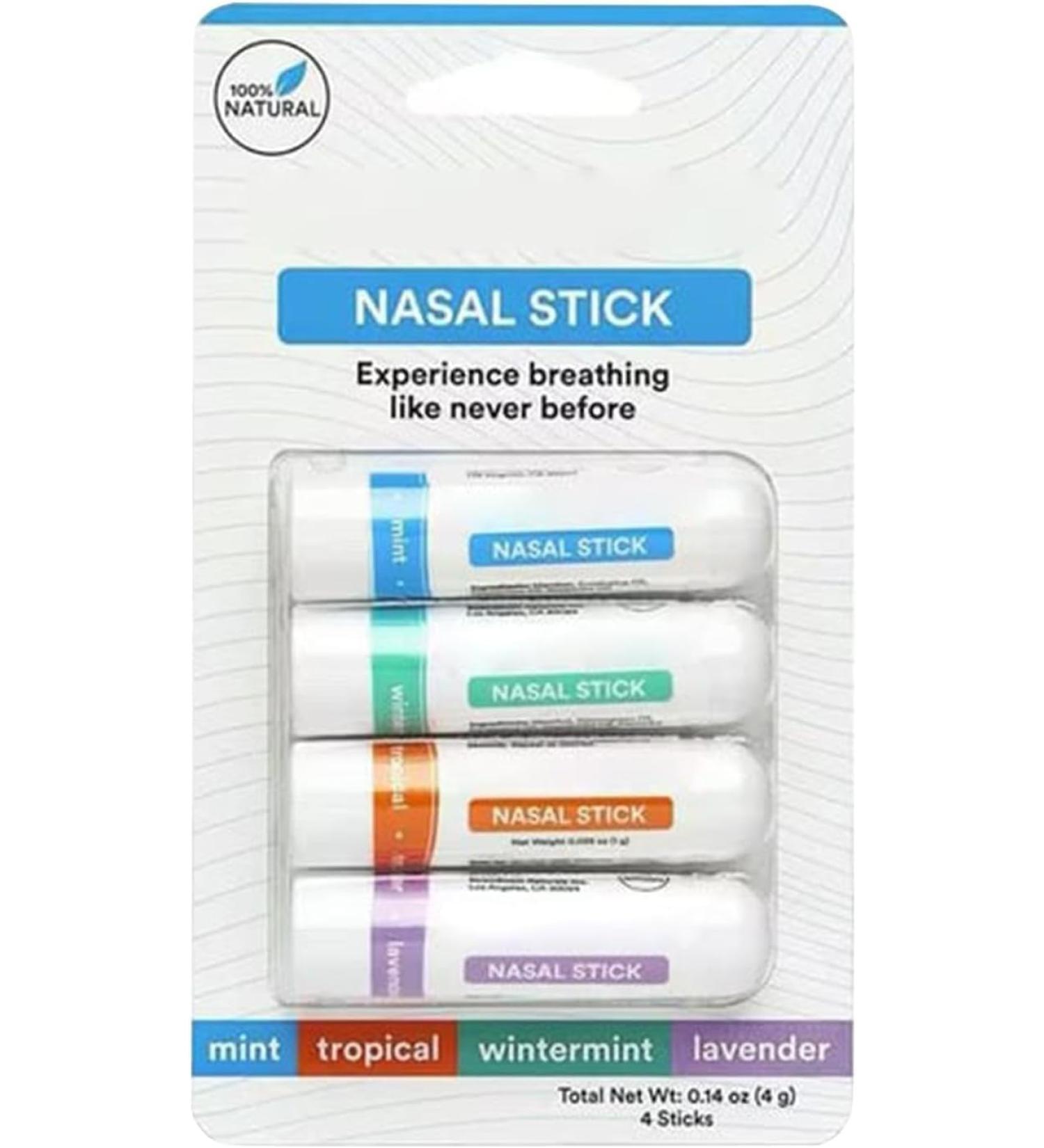 4 Packs Nasal Stick Nasal Inhaler Portable Nasal Congestion Inhaler Organic Refreshing Mints Oils Nasal Stick Refreshing Nasal Stick for Kids and Adults Increase Concentration - Buy Online on GoSupps.com