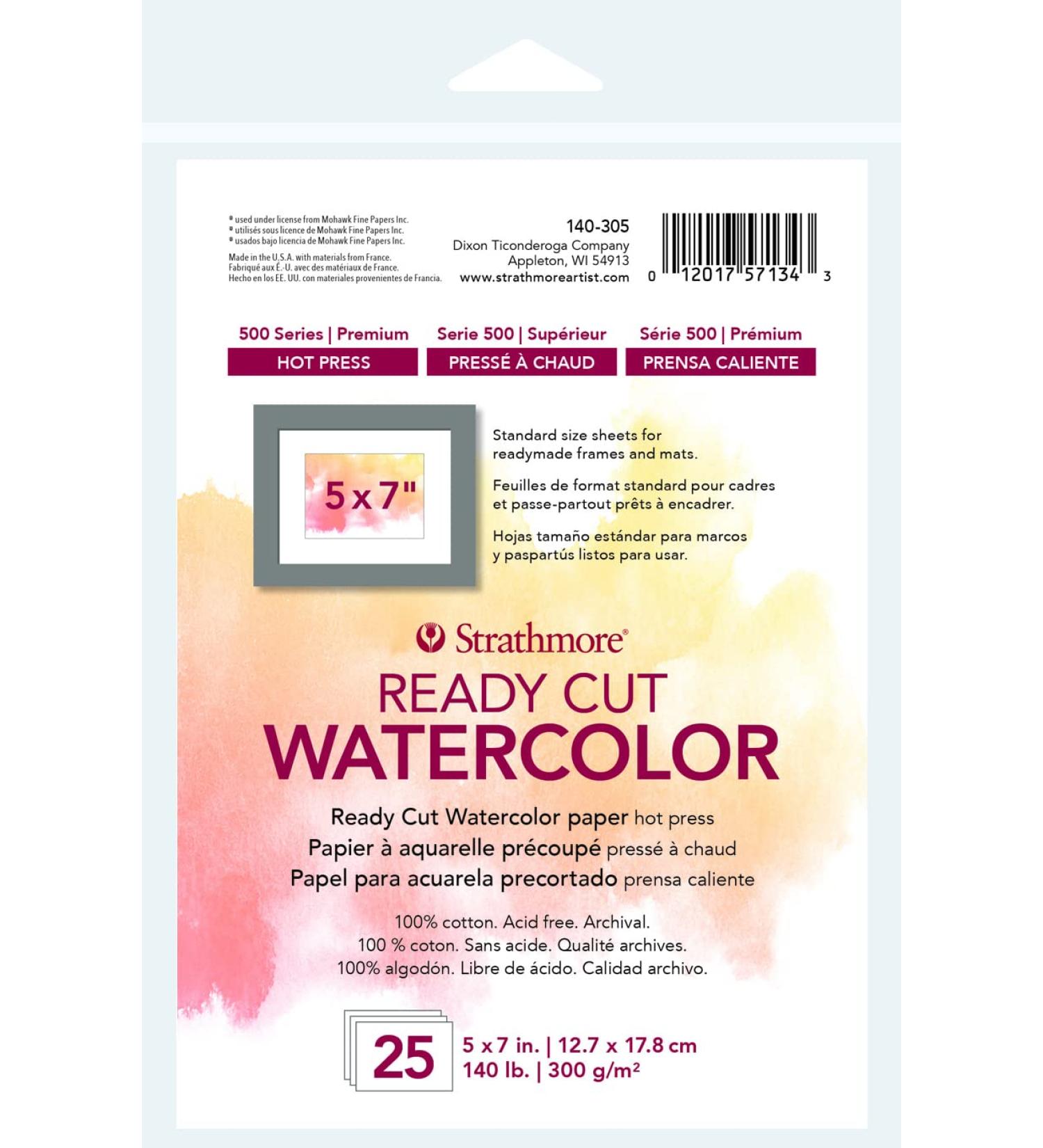 Strathmore 500 Series Watercolor Paper 140 lb Hot Press 5x7 - 25 Sheets - Buy Online on GoSupps.com