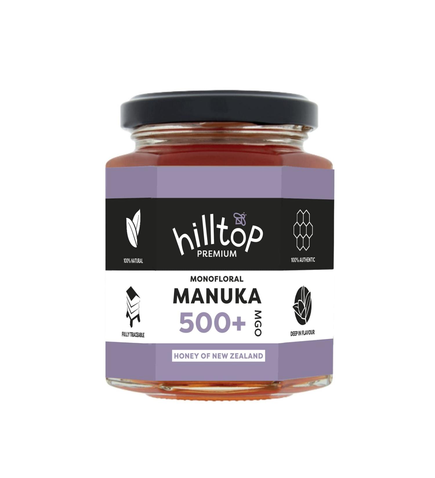 Hilltop Honey Manuka MGO 500+ 225g - Monofloral from New Zealand - Buy Online on GoSupps.com
