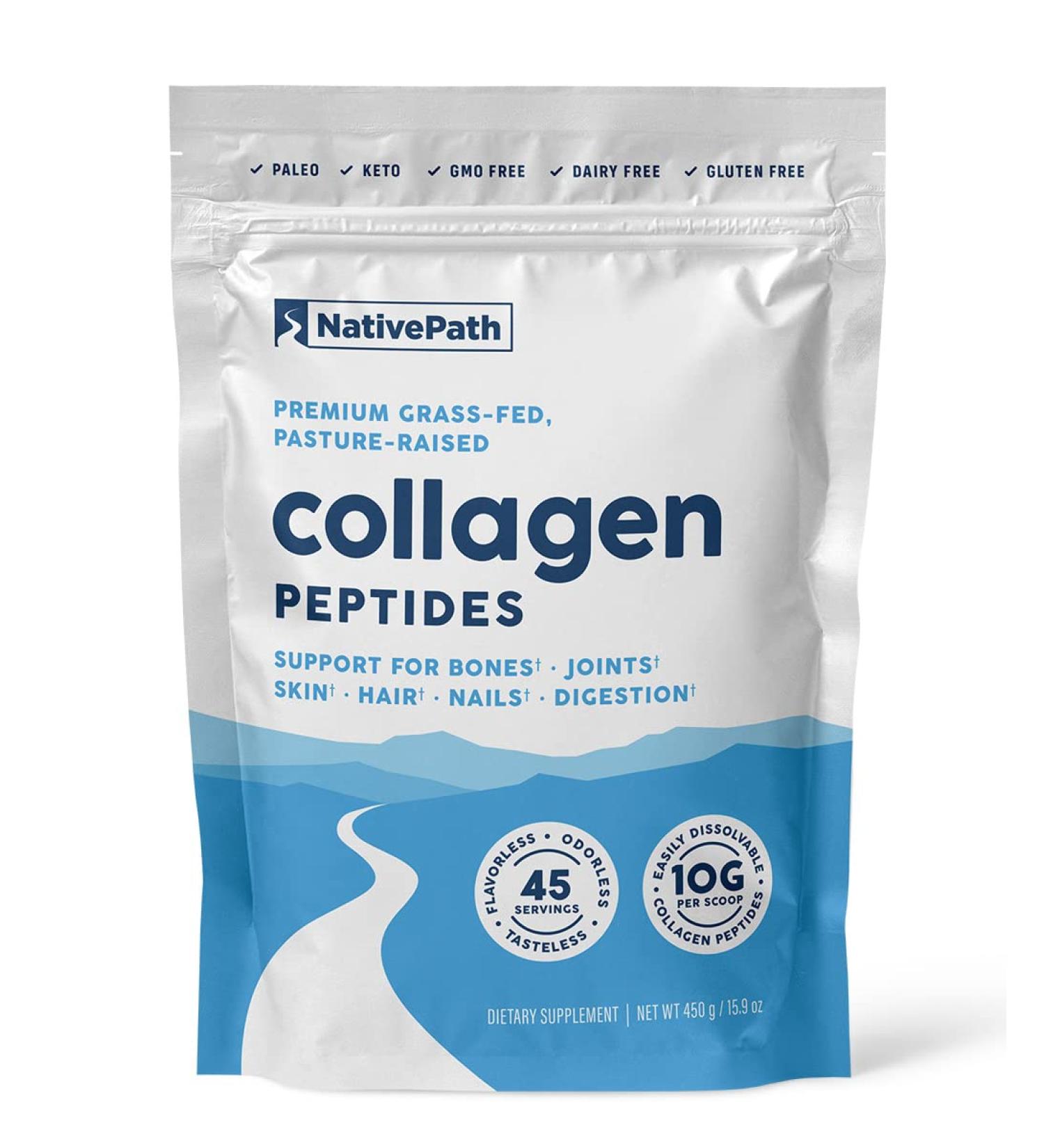 NativePath Collagen Peptides Protein Powder for Skin, Hair, Nails - 15.9 oz (45 Servings) - Buy Online on GoSupps.com