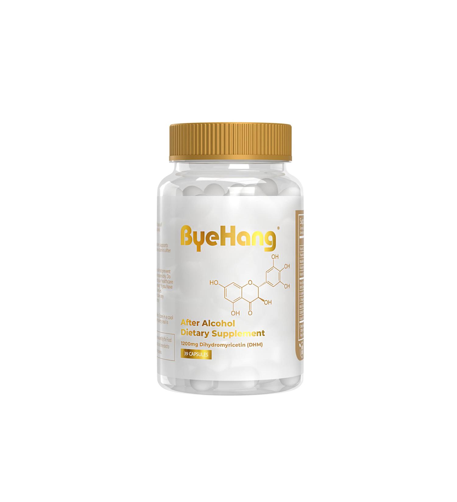 ByeHang After Alcohol Vitamin with DHM, Cysteine, Milk Thistle, B Vitamins, Prickly Pear and Ginger - Pharmacist Formulated (13 Doses) - Buy Online on GoSupps.com