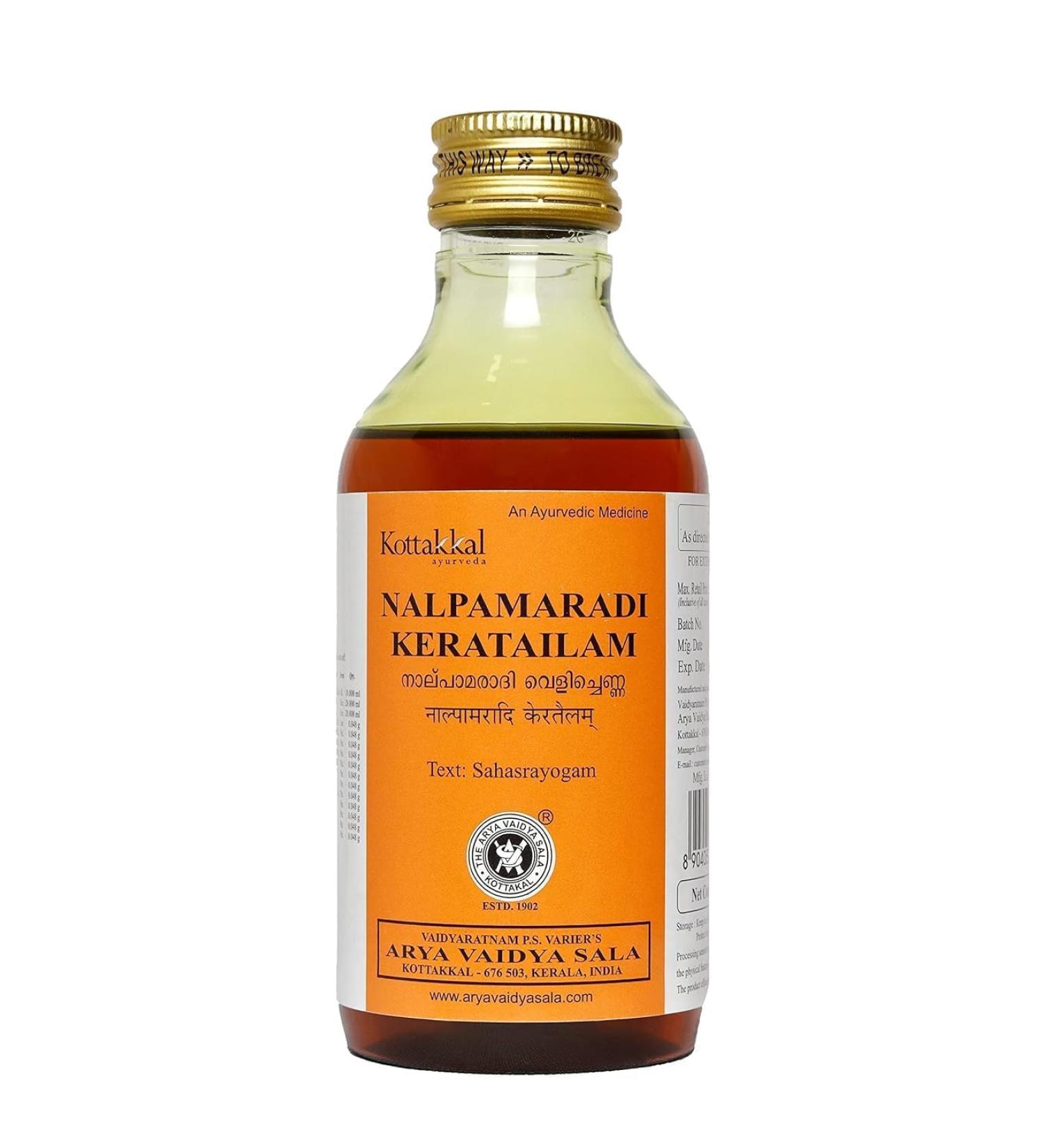Kotta-kkal-Ayurveda Nalpamaradi Keratailam - 200 Ml Enriched With Herbal Ingredients For Skin.