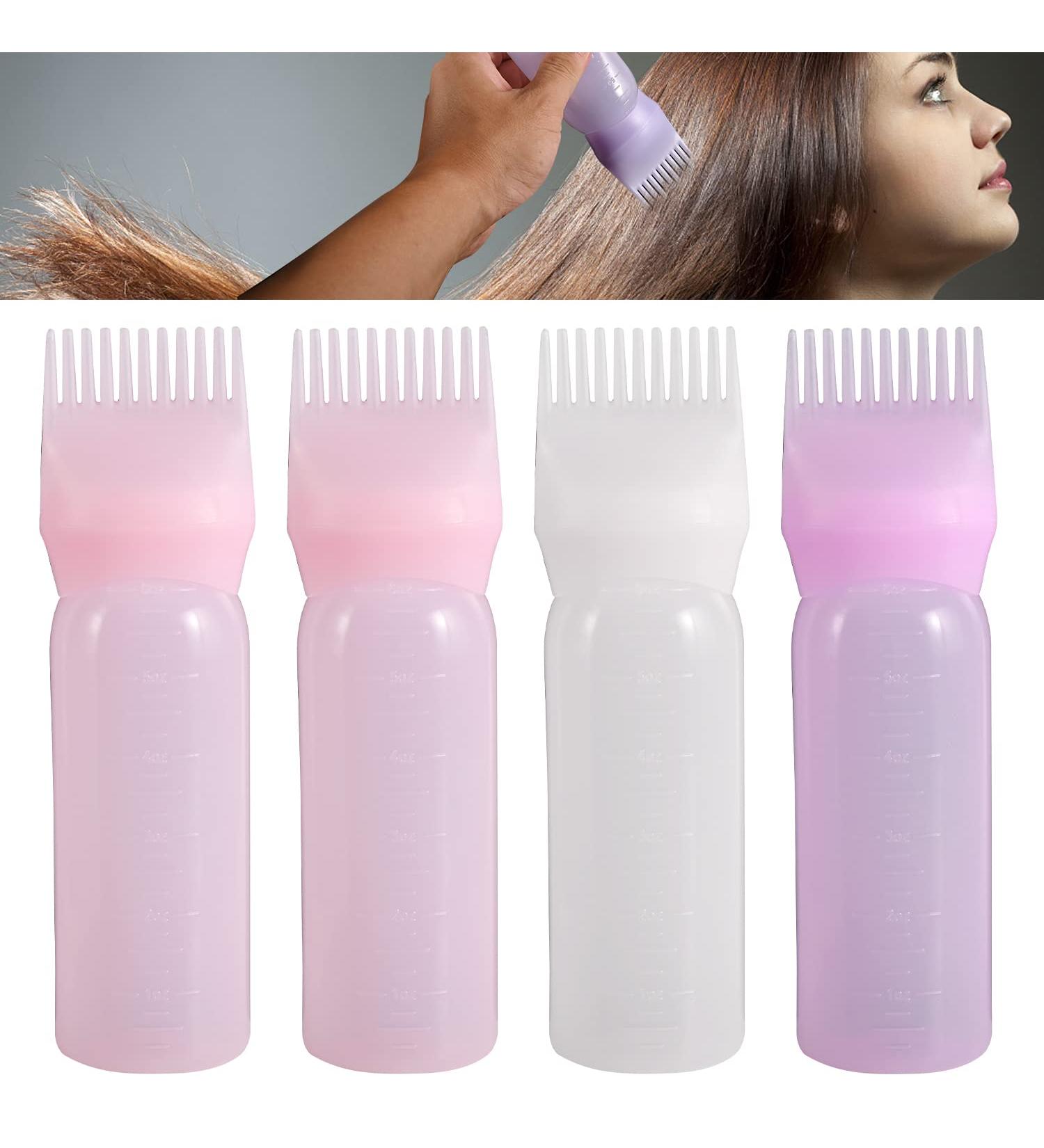 Abnaok Root Comb Applicator Bottle 6oz - Hair Dye Brush with Graduated Scale - 4 Pack - Buy Online on GoSupps.com