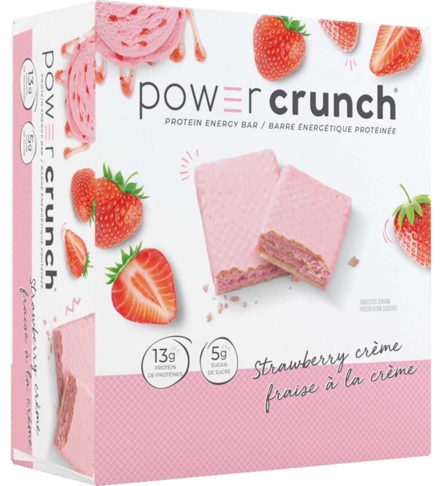 Power Crunch Protein Bar Strawberry Cr me 12 Count Pink Strawberry Cr me 12 Count (Pack of 1) - Buy Online on GoSupps.com