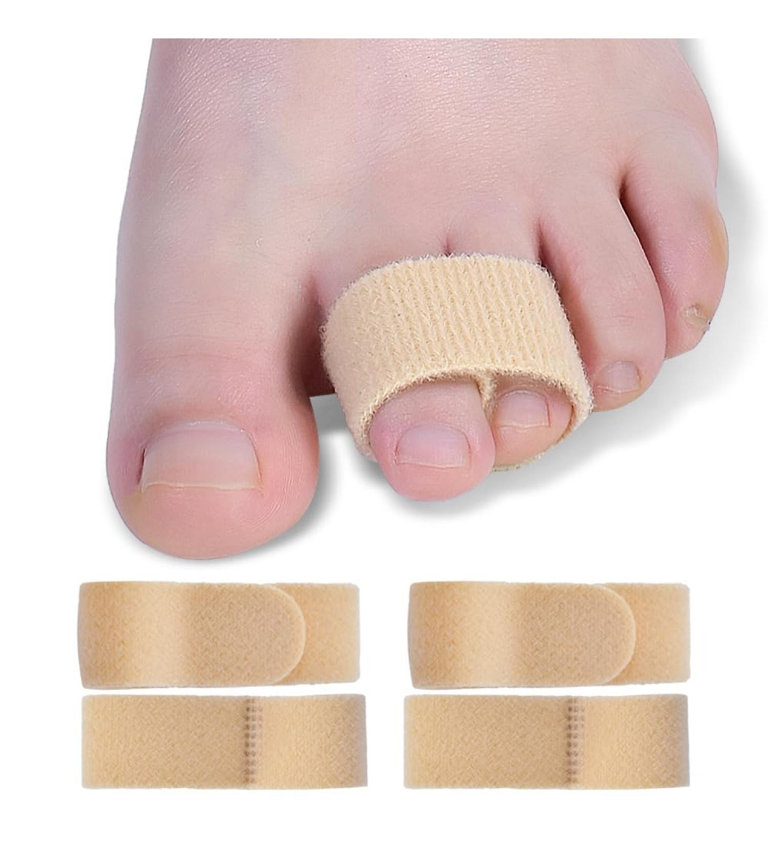 Toe Separators for Overlapping Toes & Bunions - Reusable Fabric Buddy Wraps for Big Toe Alignment & Hammertoe Correction - 4 Count (Beige - Buy Online on GoSupps.com
